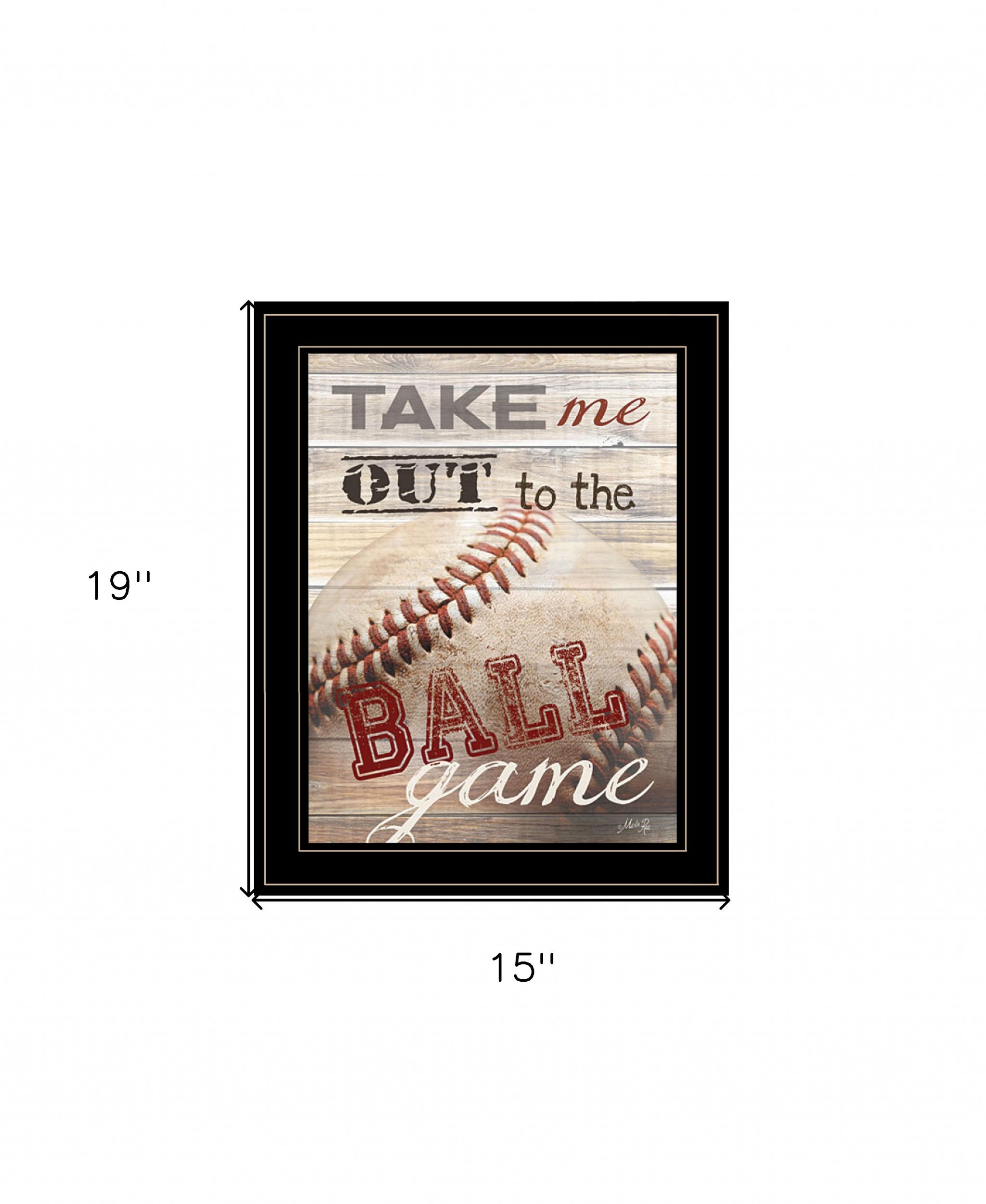 Take Me Out to the Ball Game 2 Black Framed Print Wall Art