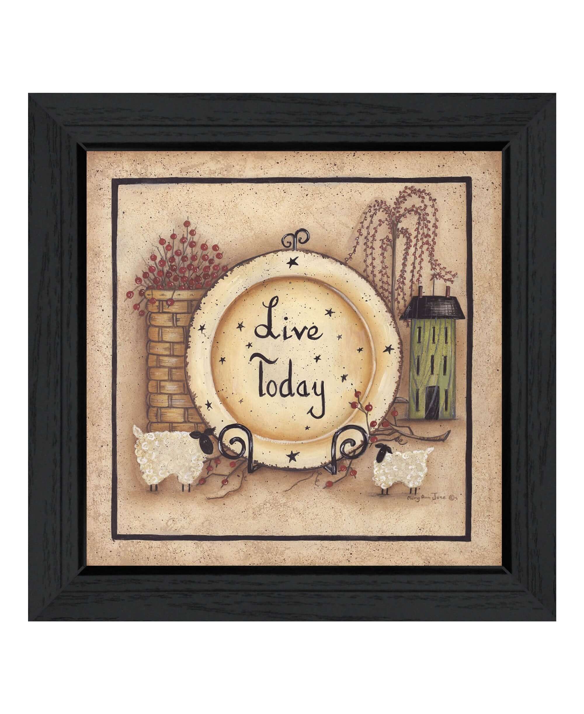 Live Today 4 Black Framed Print Wall Art