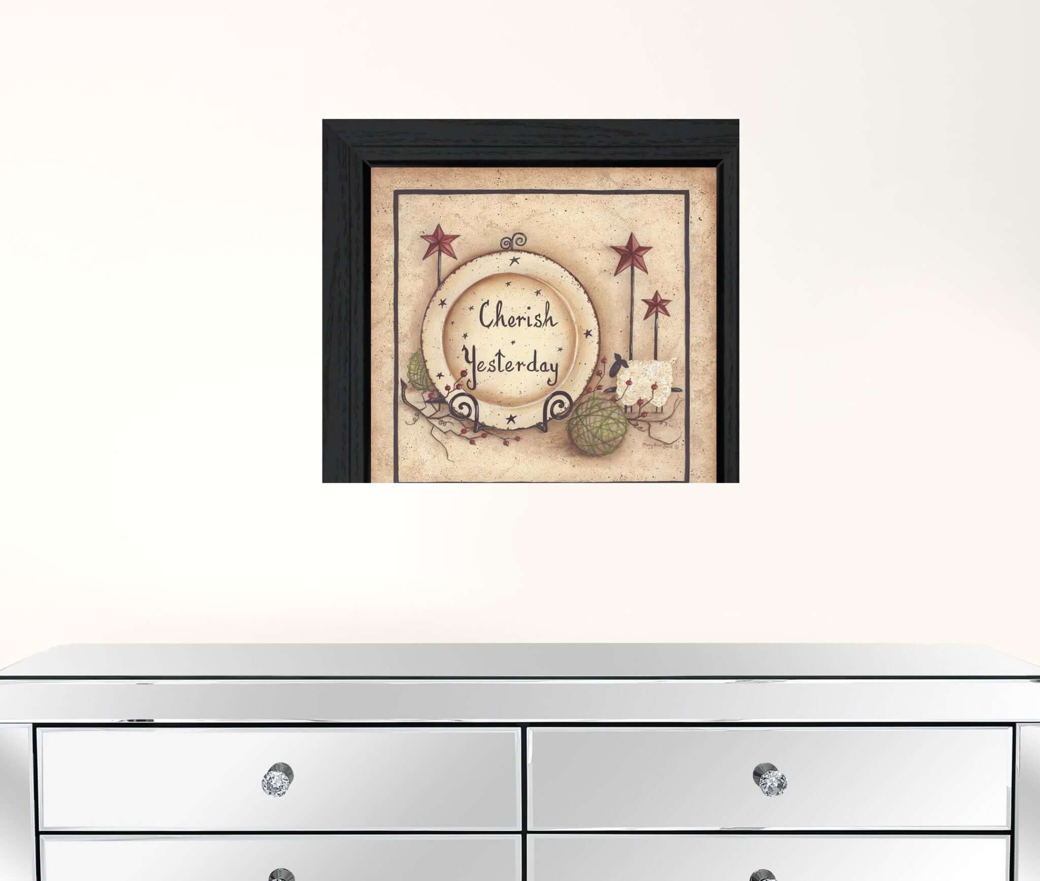 Cherish Yesterday 4 Black Framed Print Wall Art