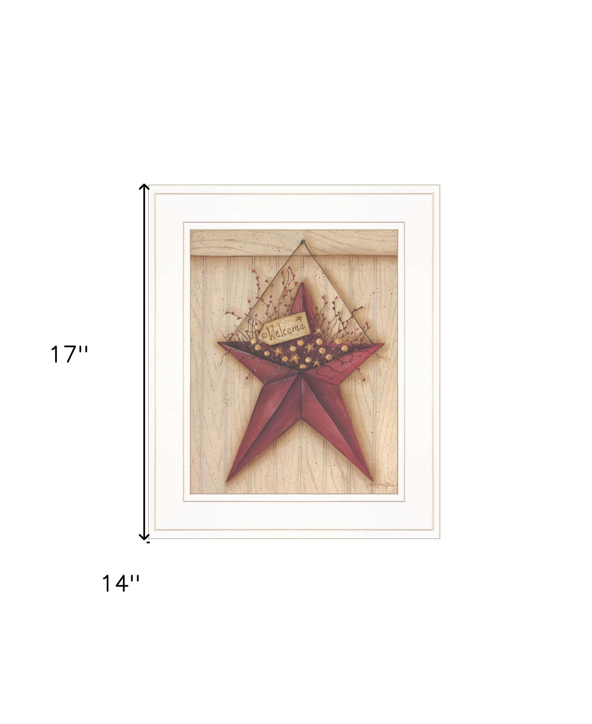 Welcome Barn Star 2 White Framed Print Wall Art