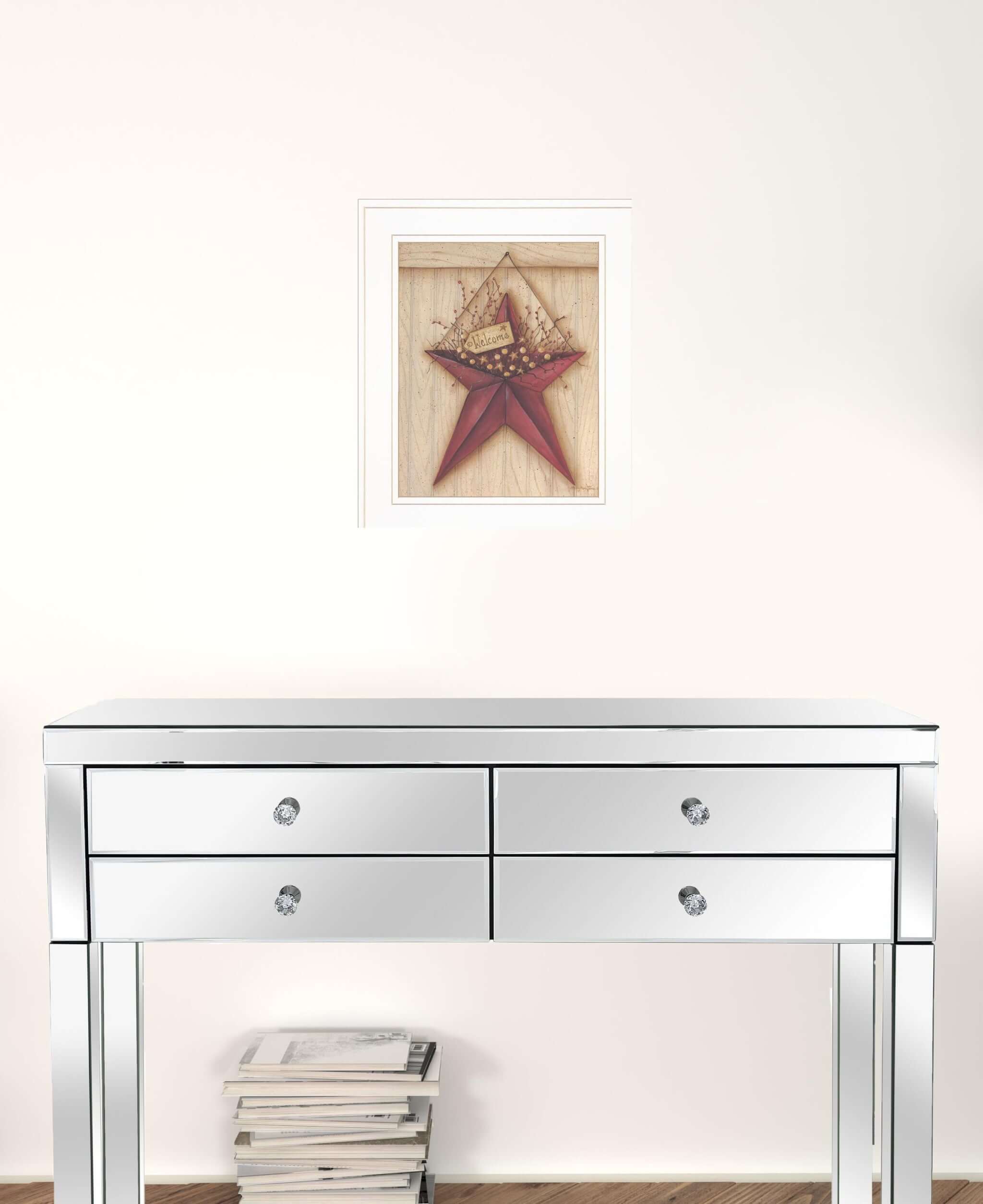 Welcome Barn Star 2 White Framed Print Wall Art