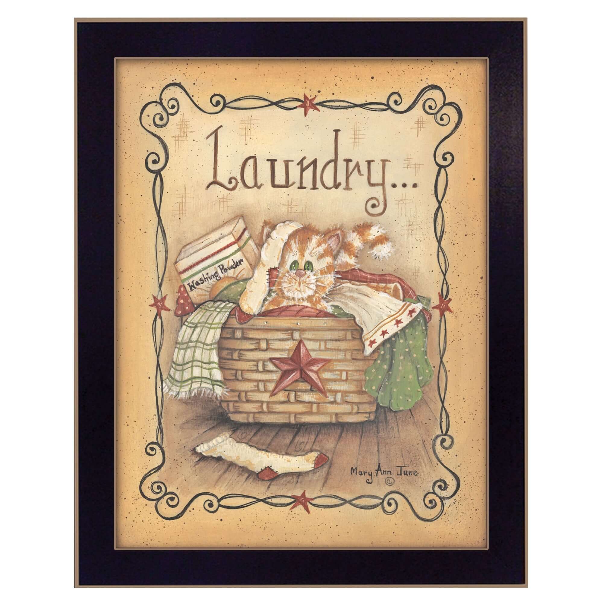 Laundry 2 Black Framed Print Wall Art