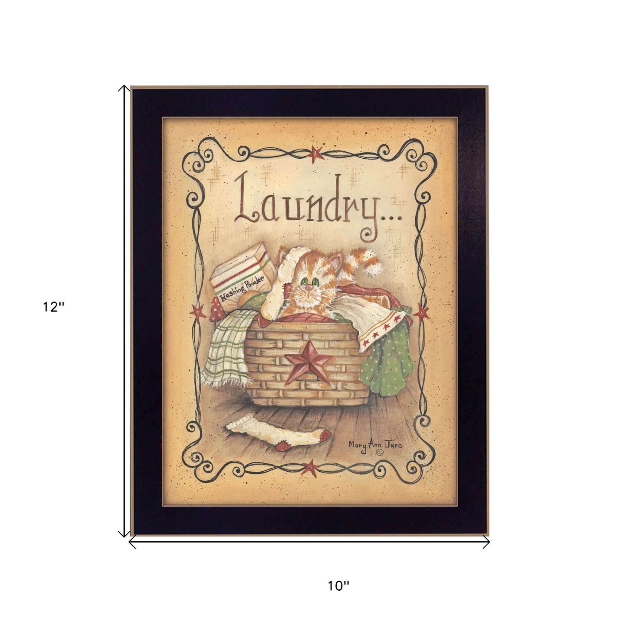 Laundry 2 Black Framed Print Wall Art