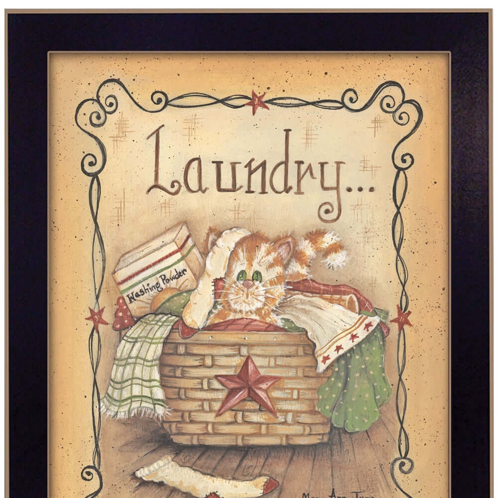 Laundry 2 Black Framed Print Wall Art