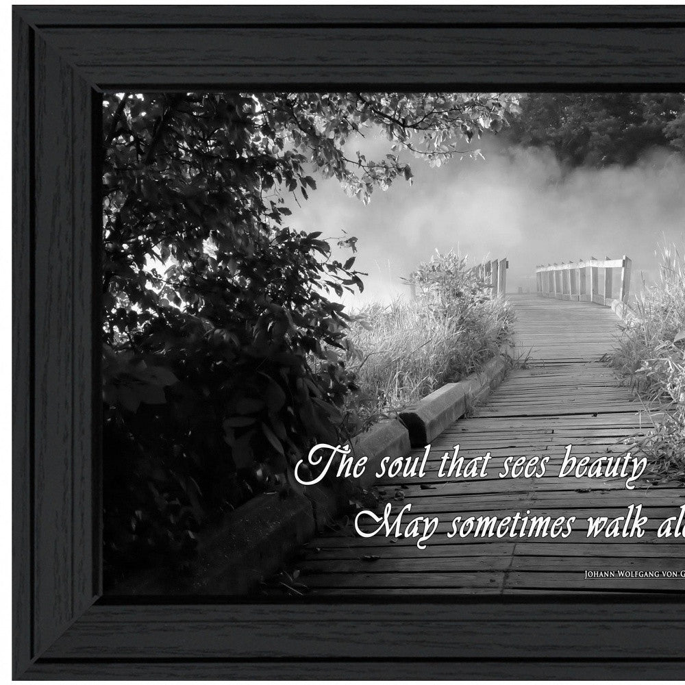 Beauty Grayscale 1 Black Framed Print Wall Art