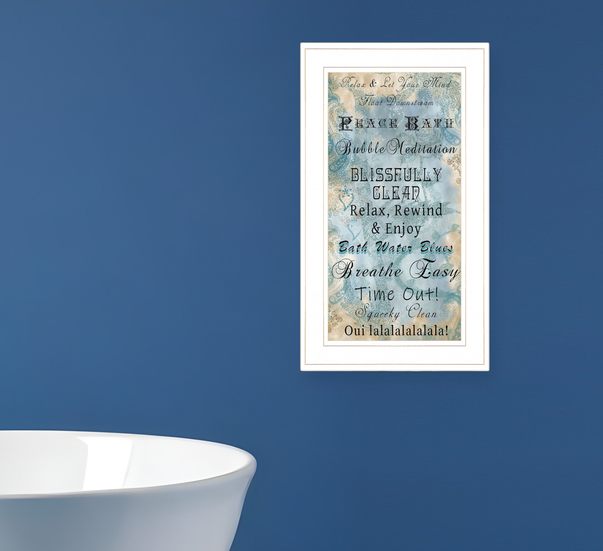 Paris Bath 1 White Framed Print Bathroom Wall Art