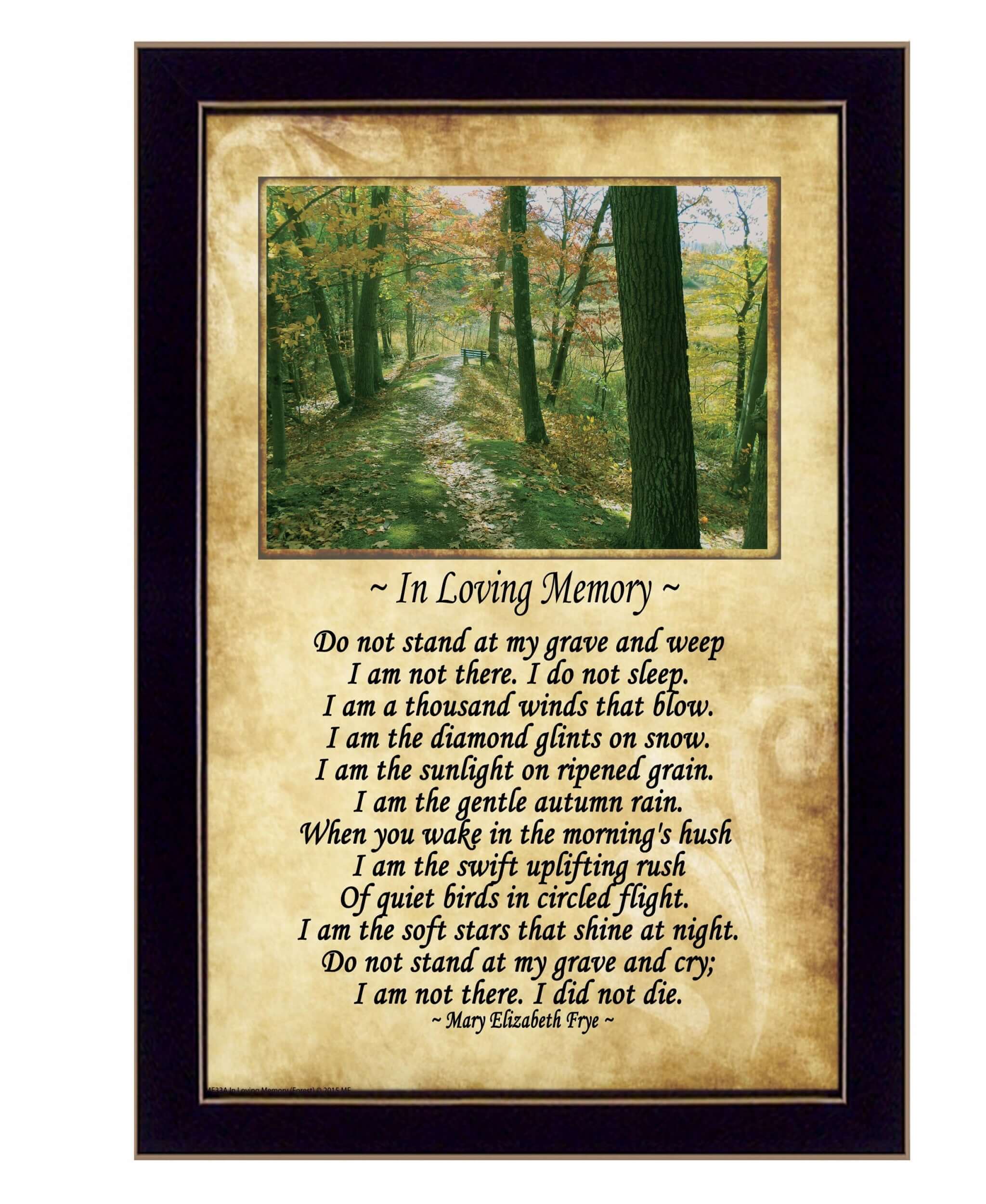 In Loving Memory Forest Black Framed Print Wall Art