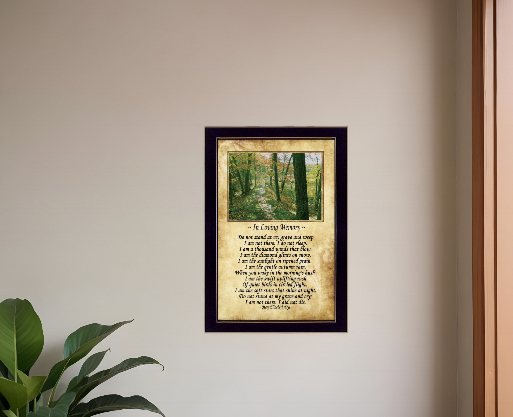 In Loving Memory Forest Black Framed Print Wall Art