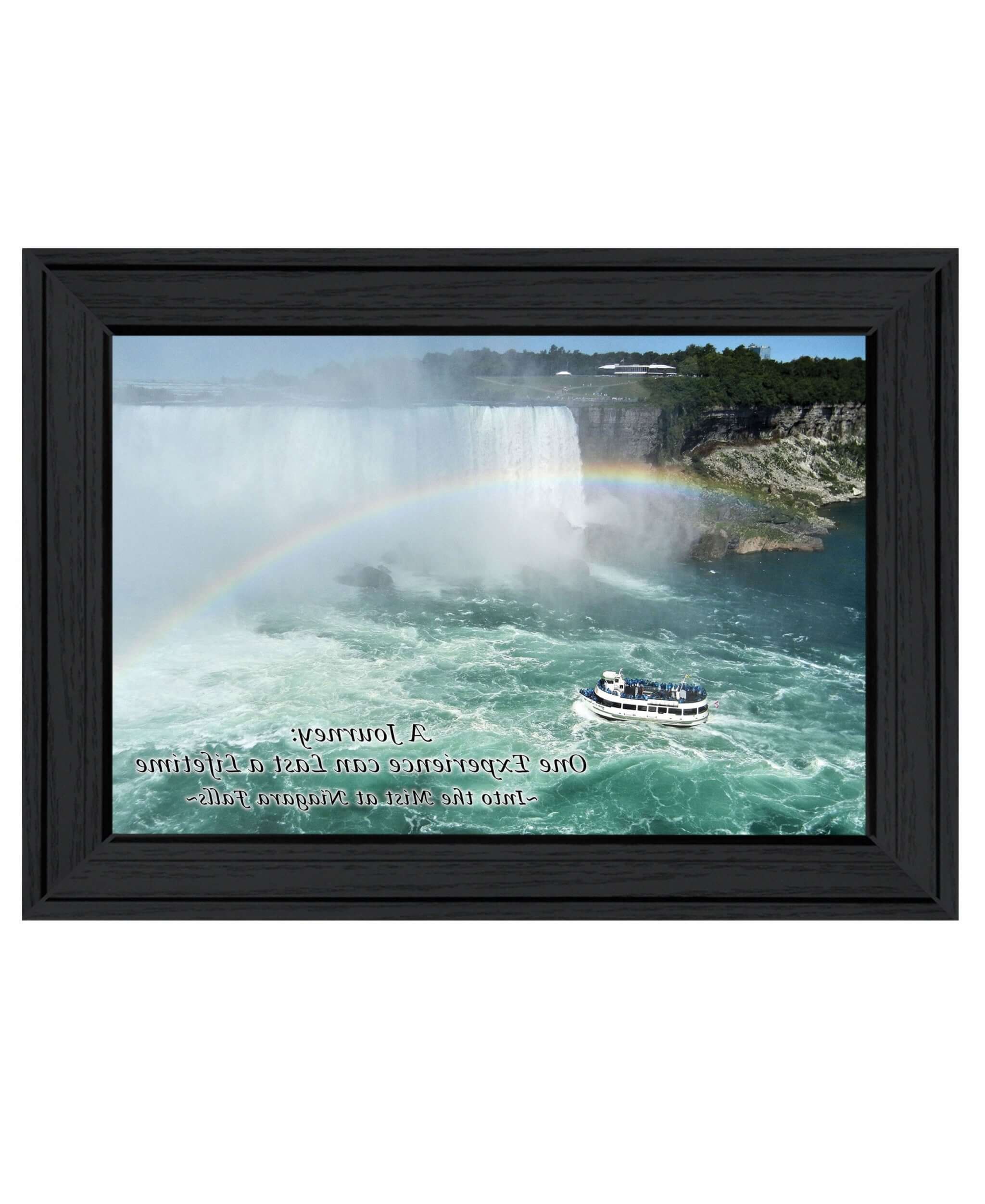 Into The Mist Niagara Falls Black Picture Frame Print Wall Art