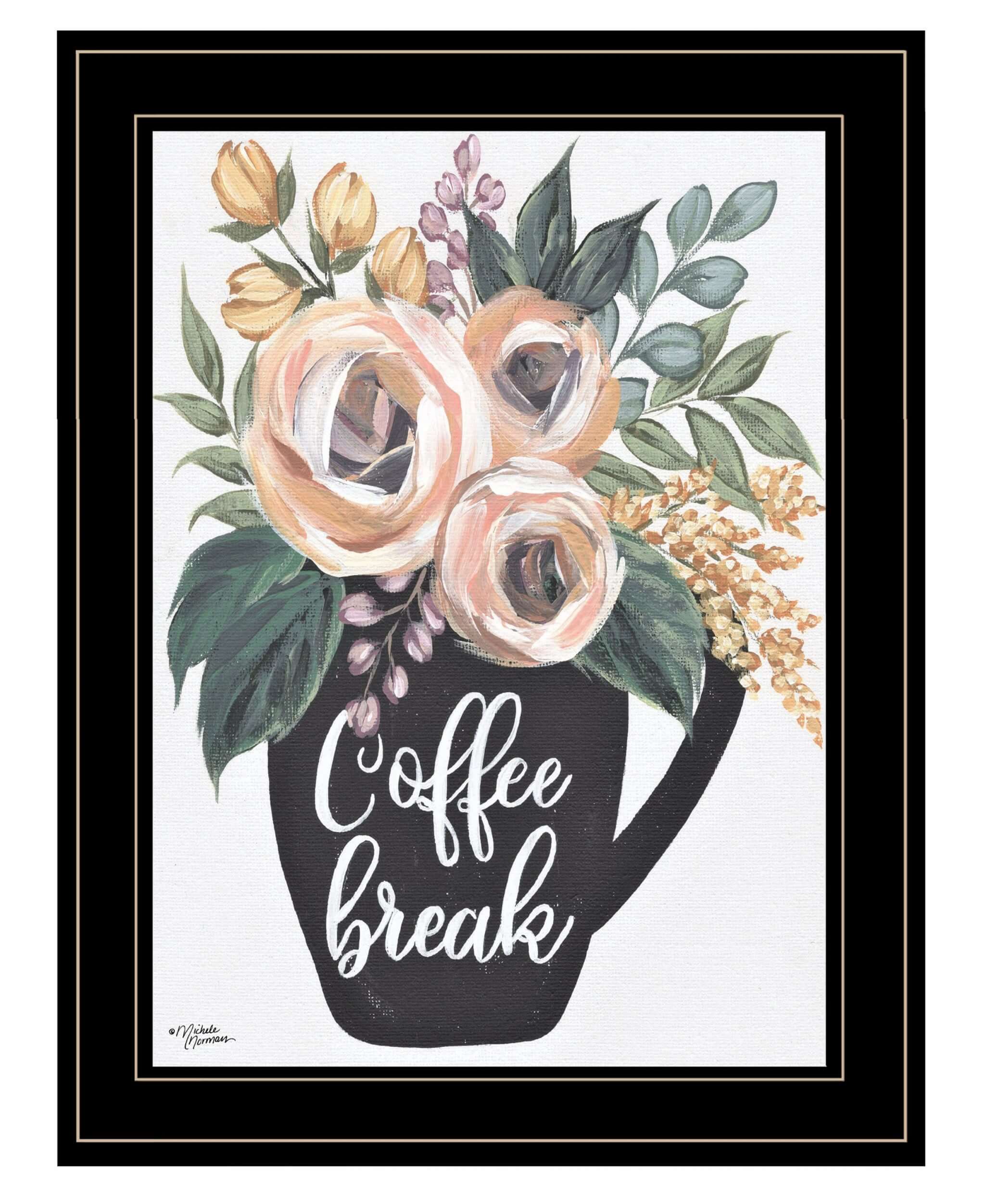 Coffee Break 2 Black Framed Print Wall Art