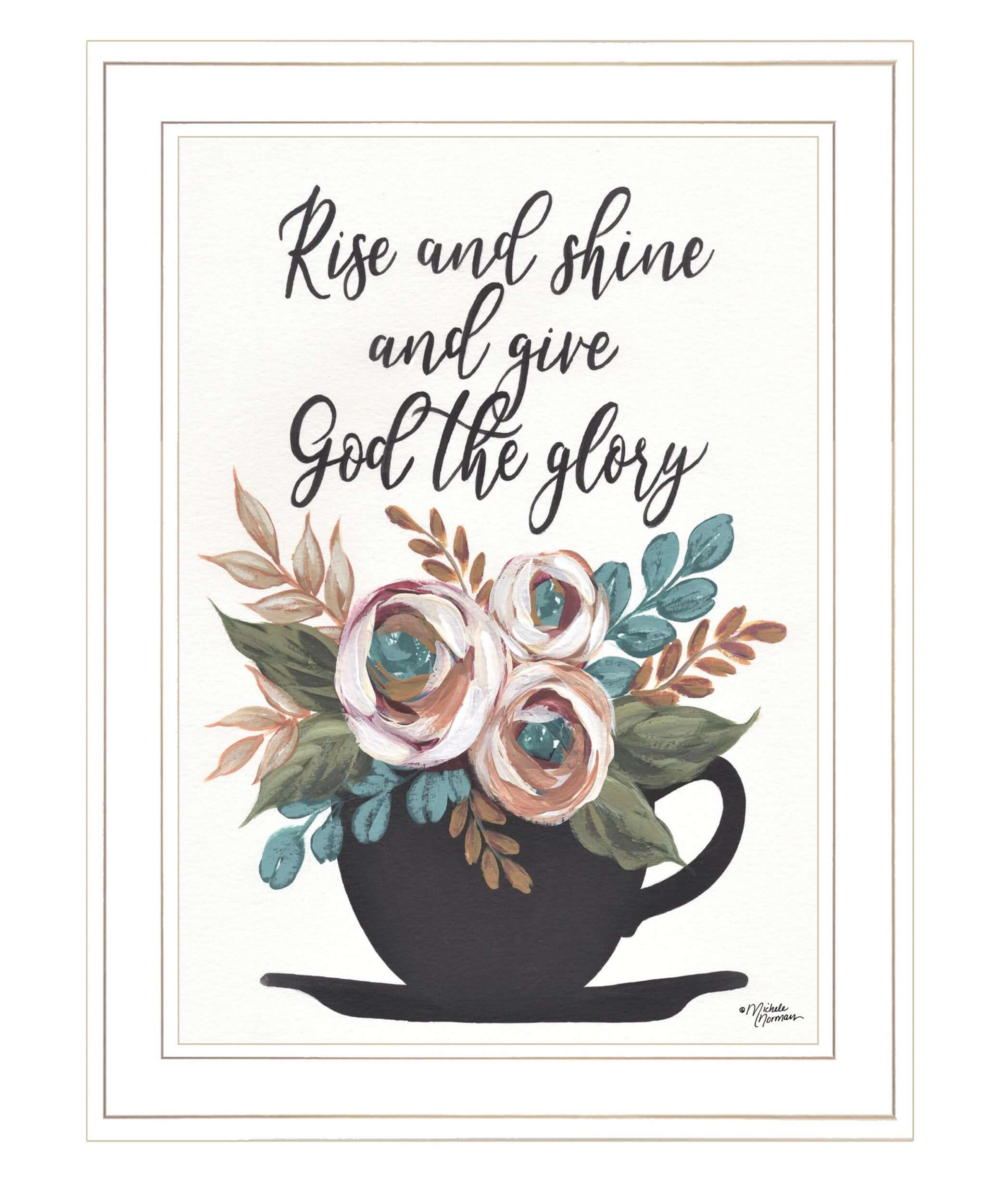 Rise And Shine 5 White Framed Print Wall Art