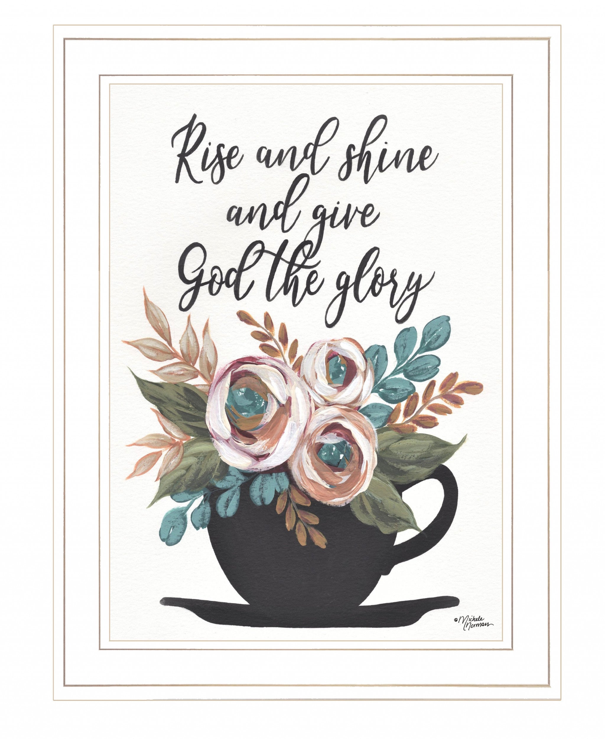 Rise and Shine 5 White Framed Print Wall Art