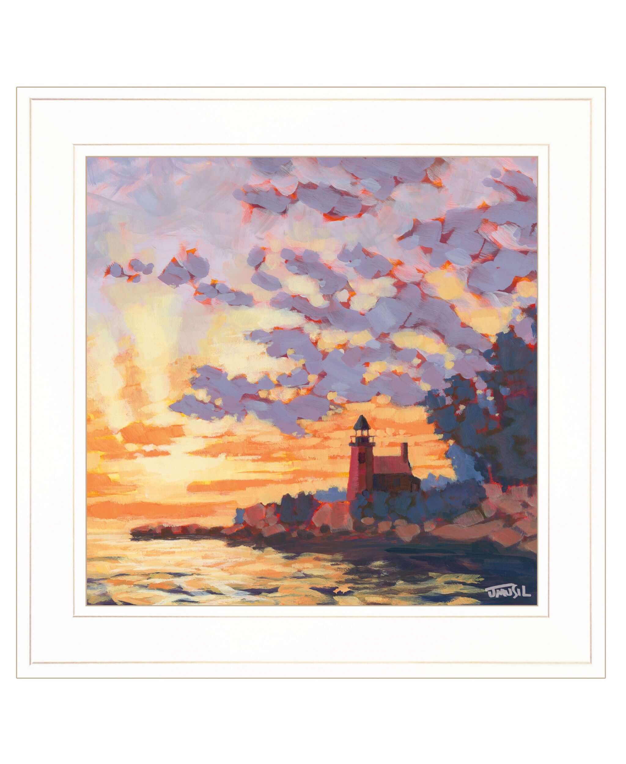 Light House 1 White Framed Print Wall Art