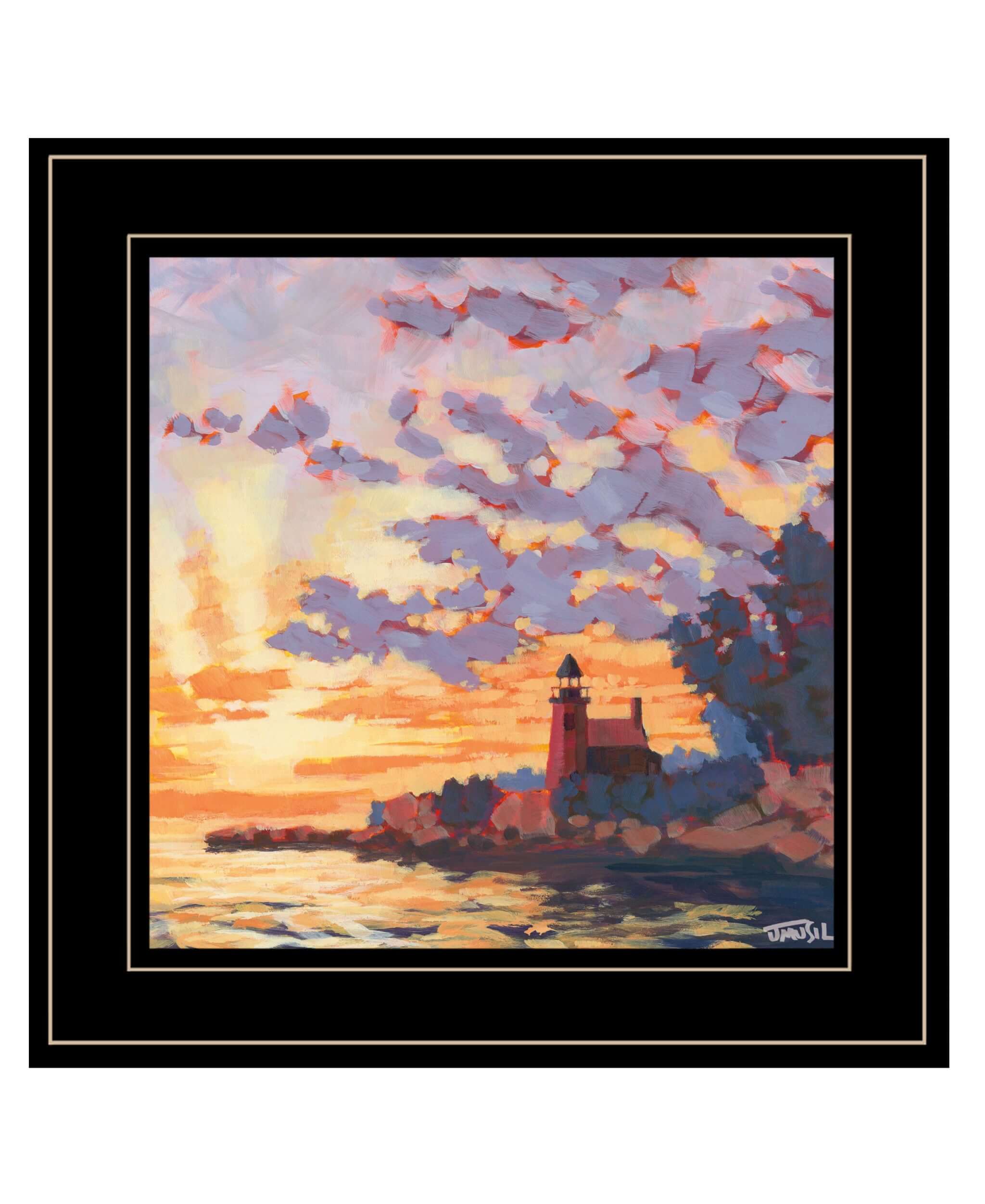 Light House 3 Black Framed Print Wall Art