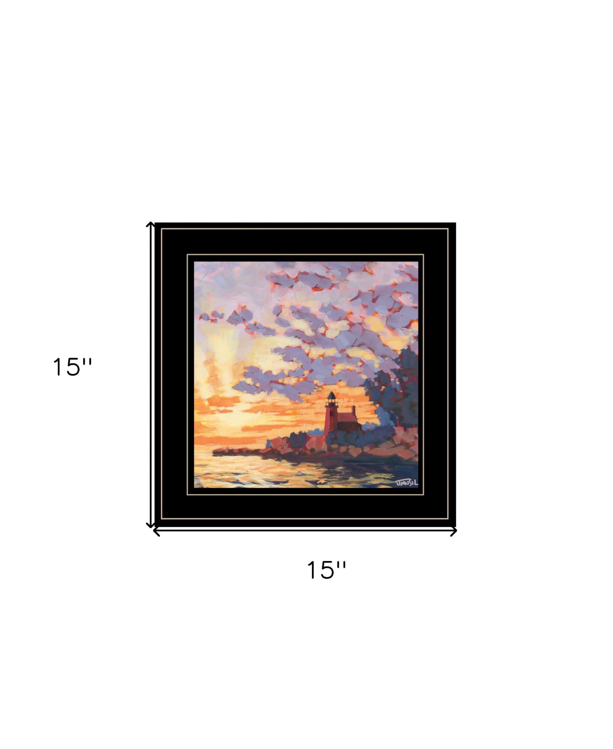 Light House 3 Black Framed Print Wall Art