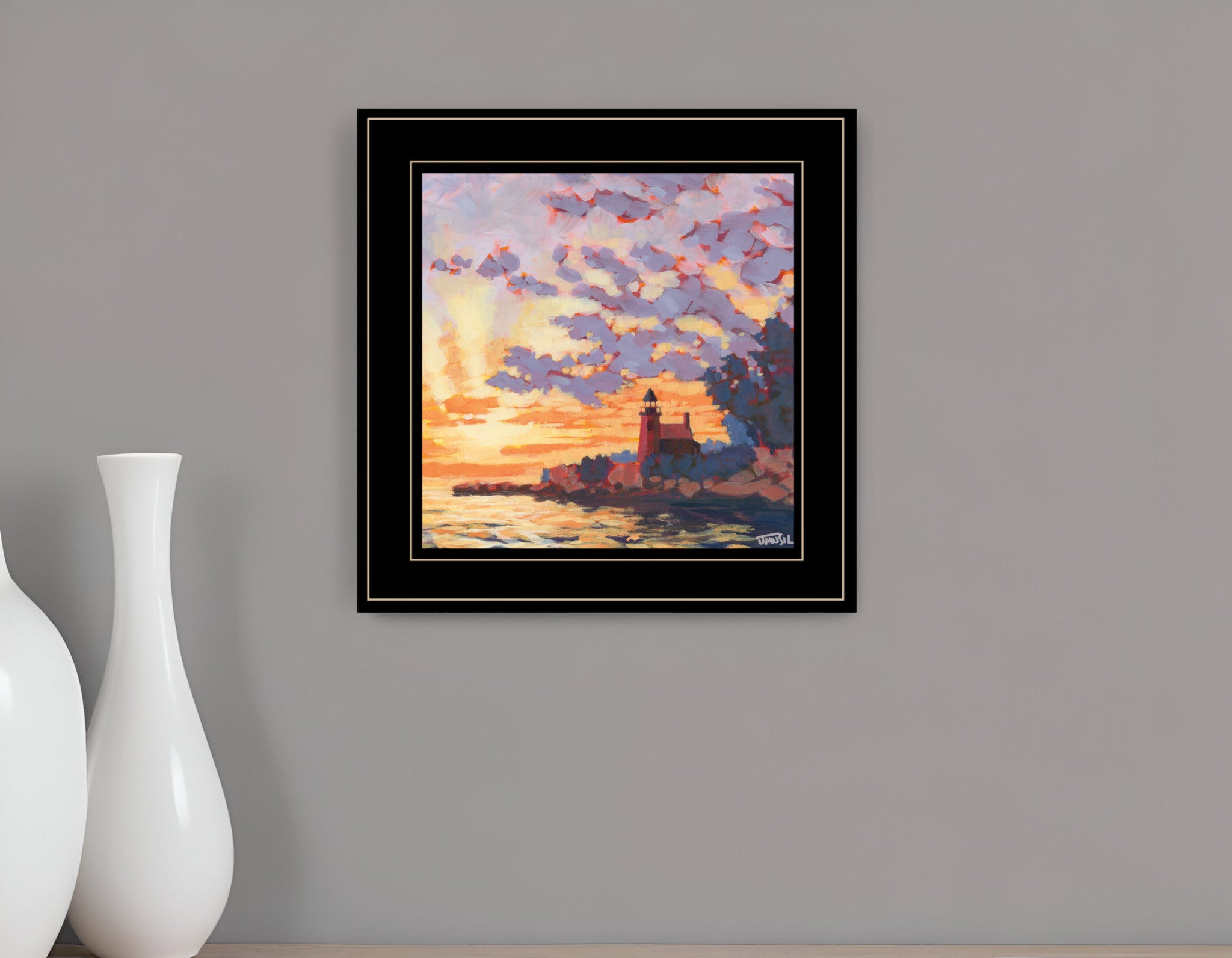 Light House 3 Black Framed Print Wall Art