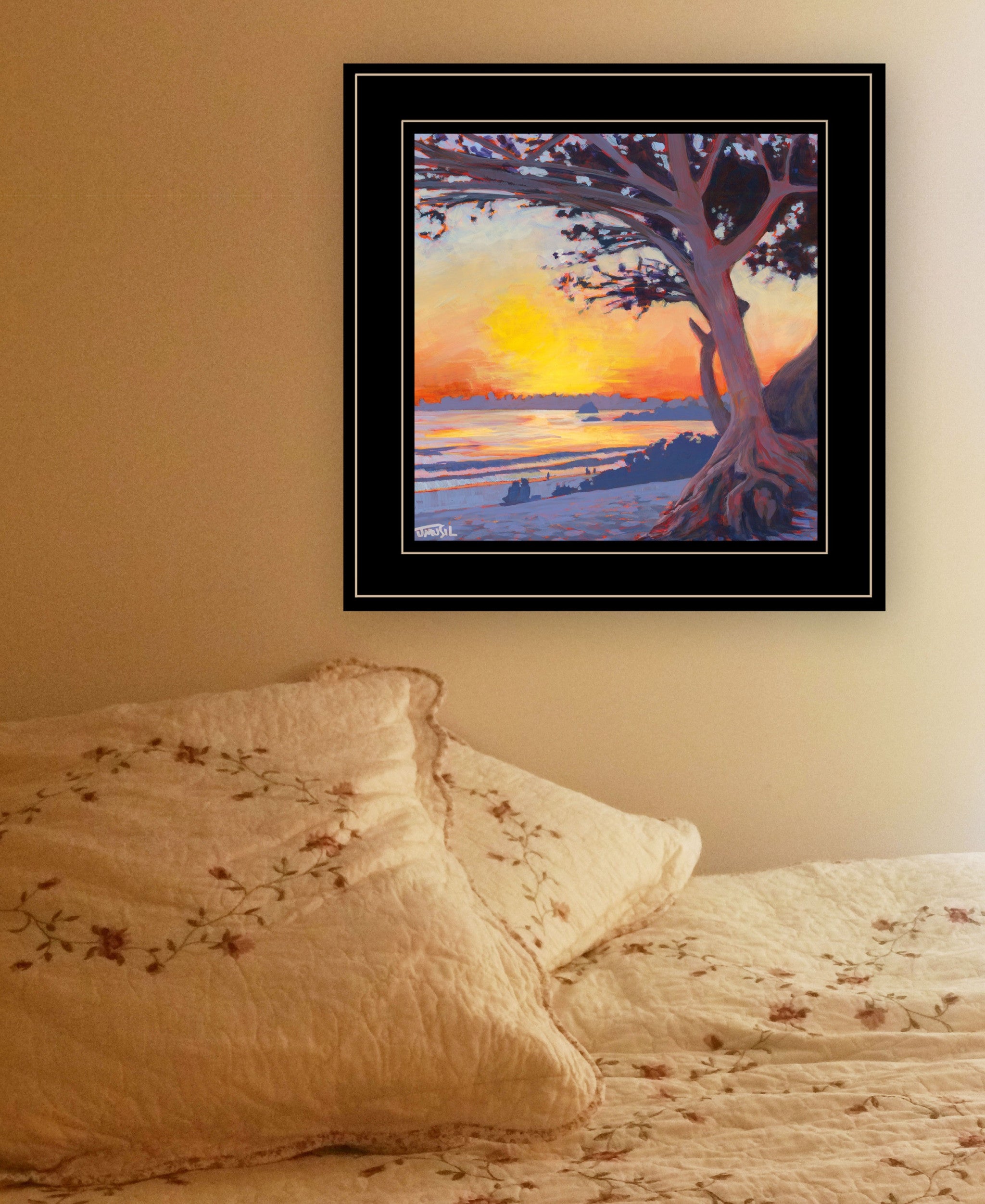 Carmel Beach 3 Black Framed Print Wall Art