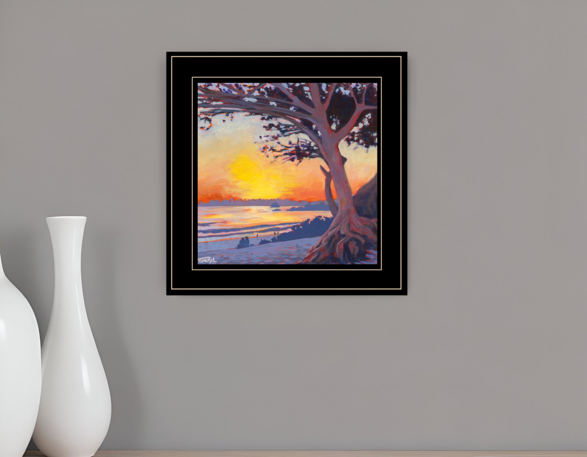 Carmel Beach 3 Black Framed Print Wall Art