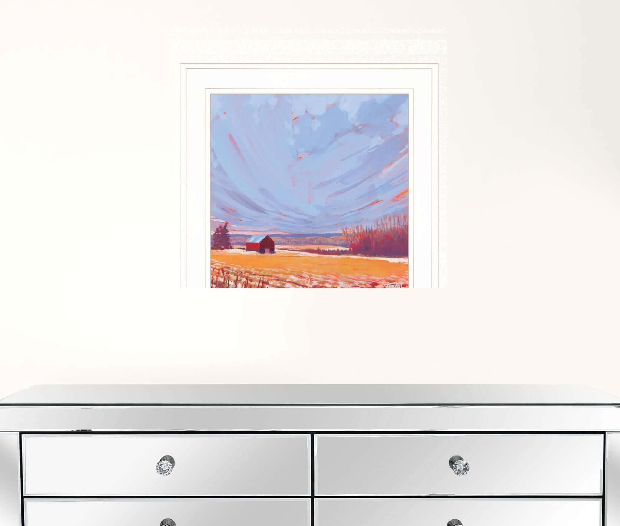 Slate Winter Sky 2 White Framed Print Wall Art