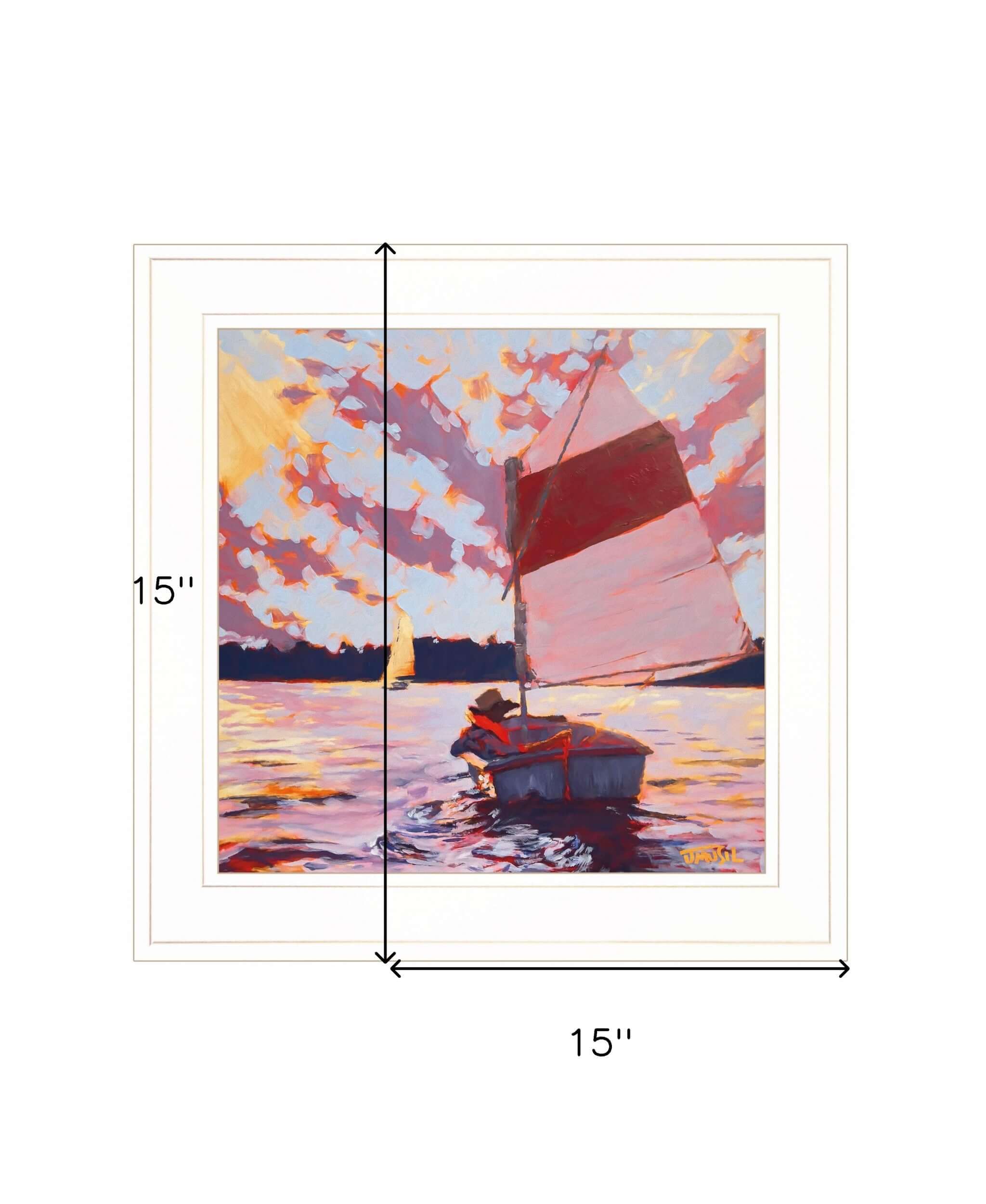 Small Sailboat 2 White Framed Print Wall Art