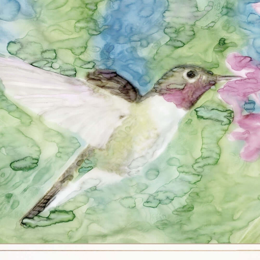 Hummingbird 1 White Framed Print Wall Art