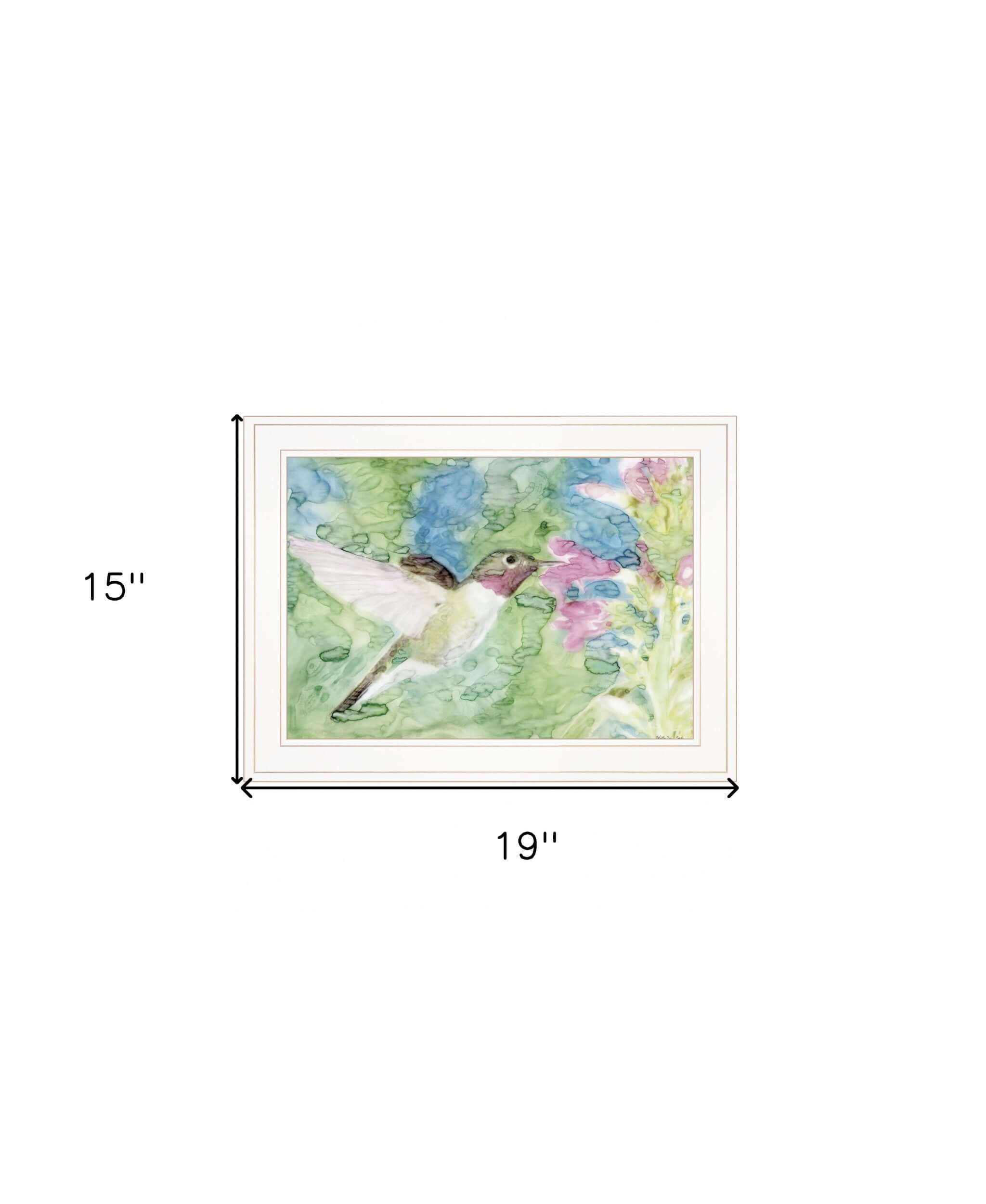 Hummingbird 1 White Framed Print Wall Art