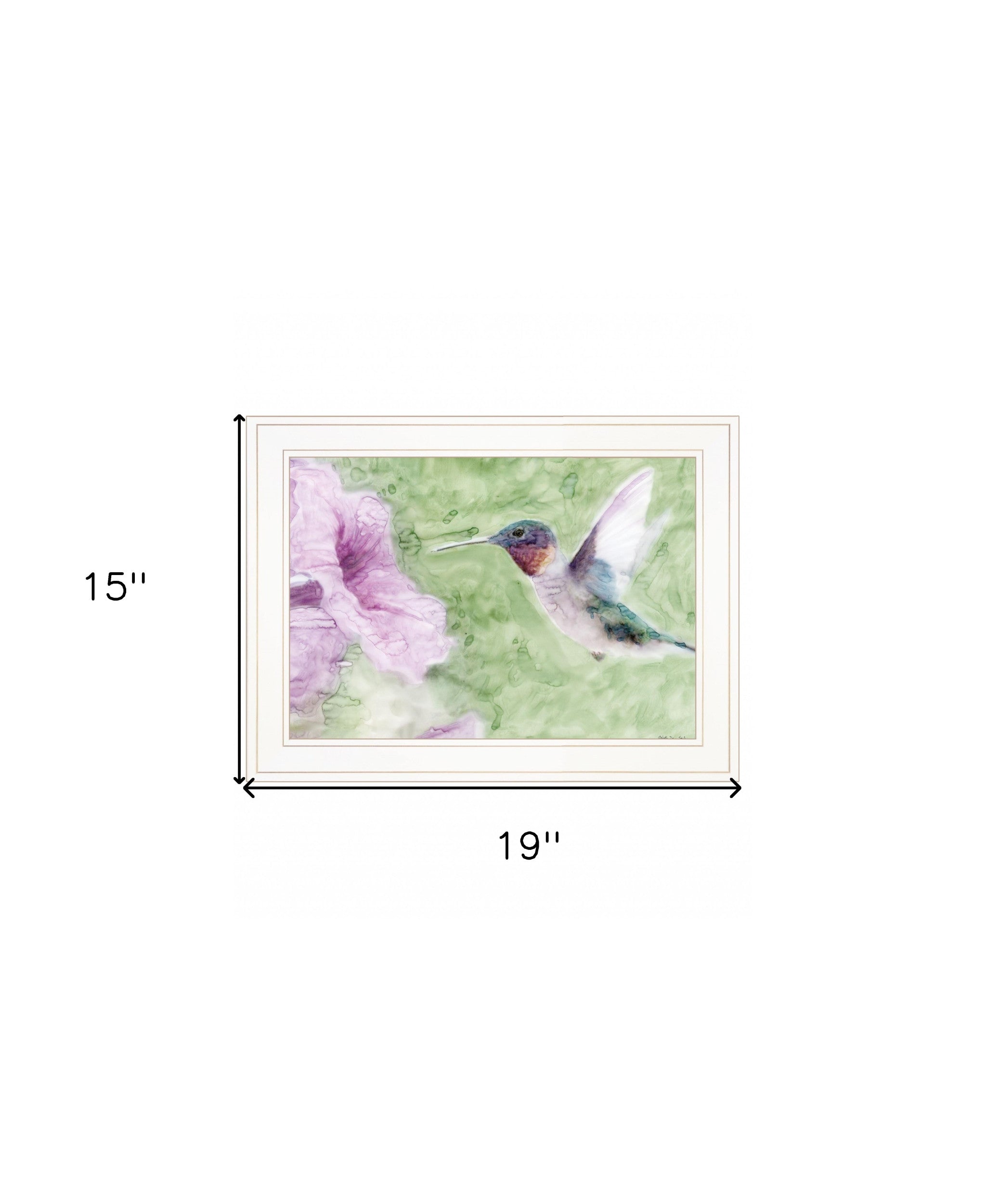 Humming Bird 2 White Framed Print Wall Art