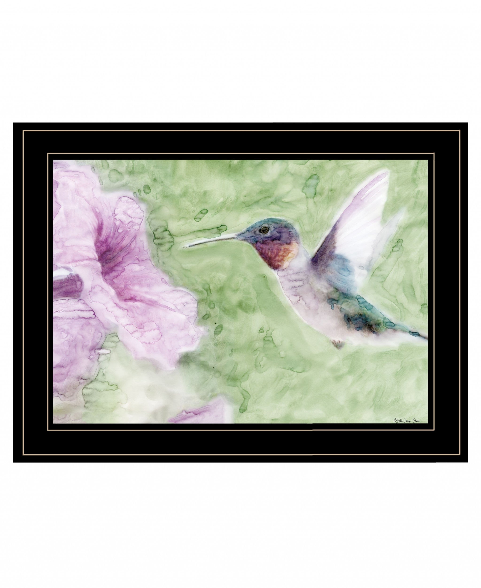 Humming Bird 2 Black Framed Print Wall Art