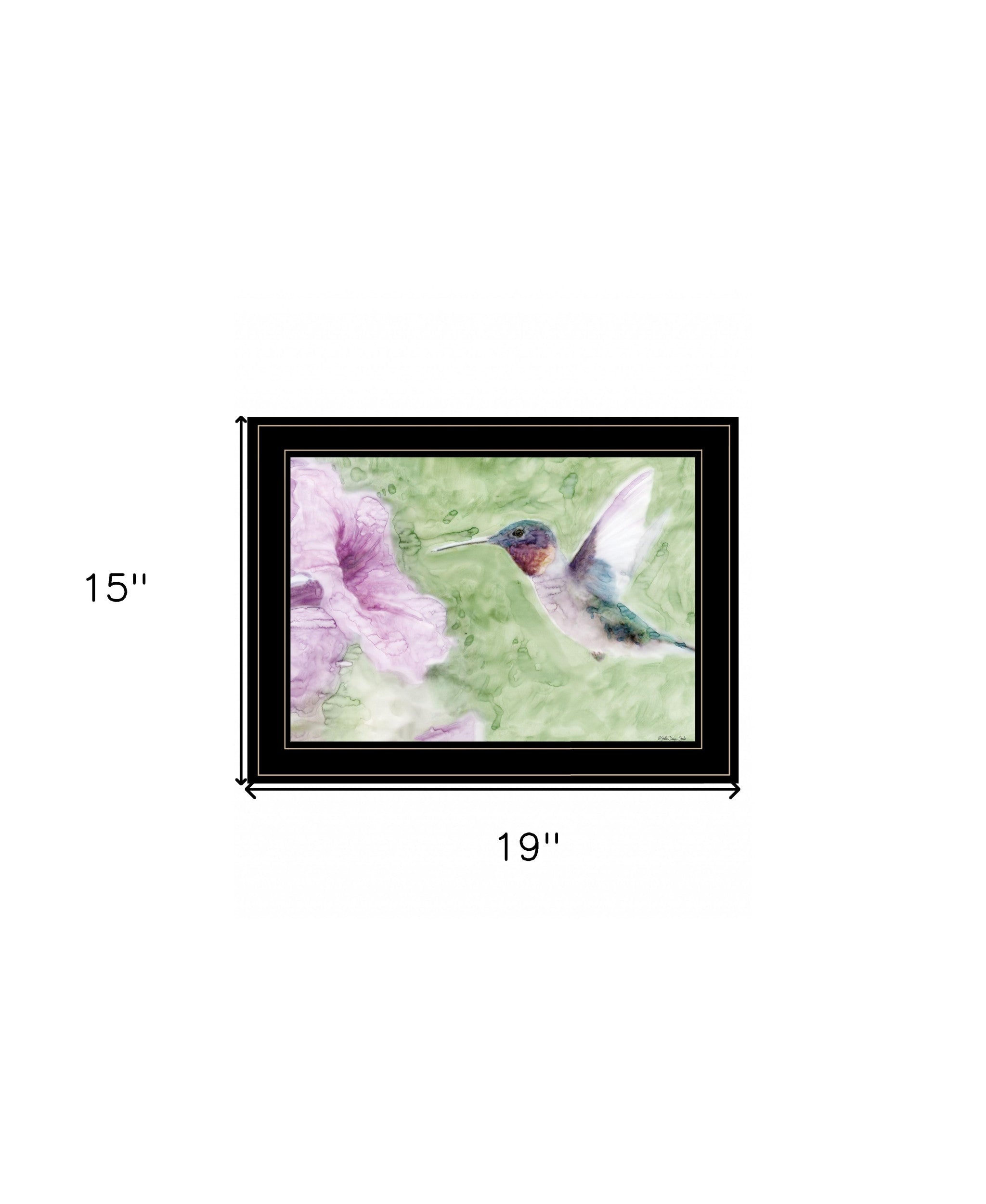 Humming Bird 2 Black Framed Print Wall Art