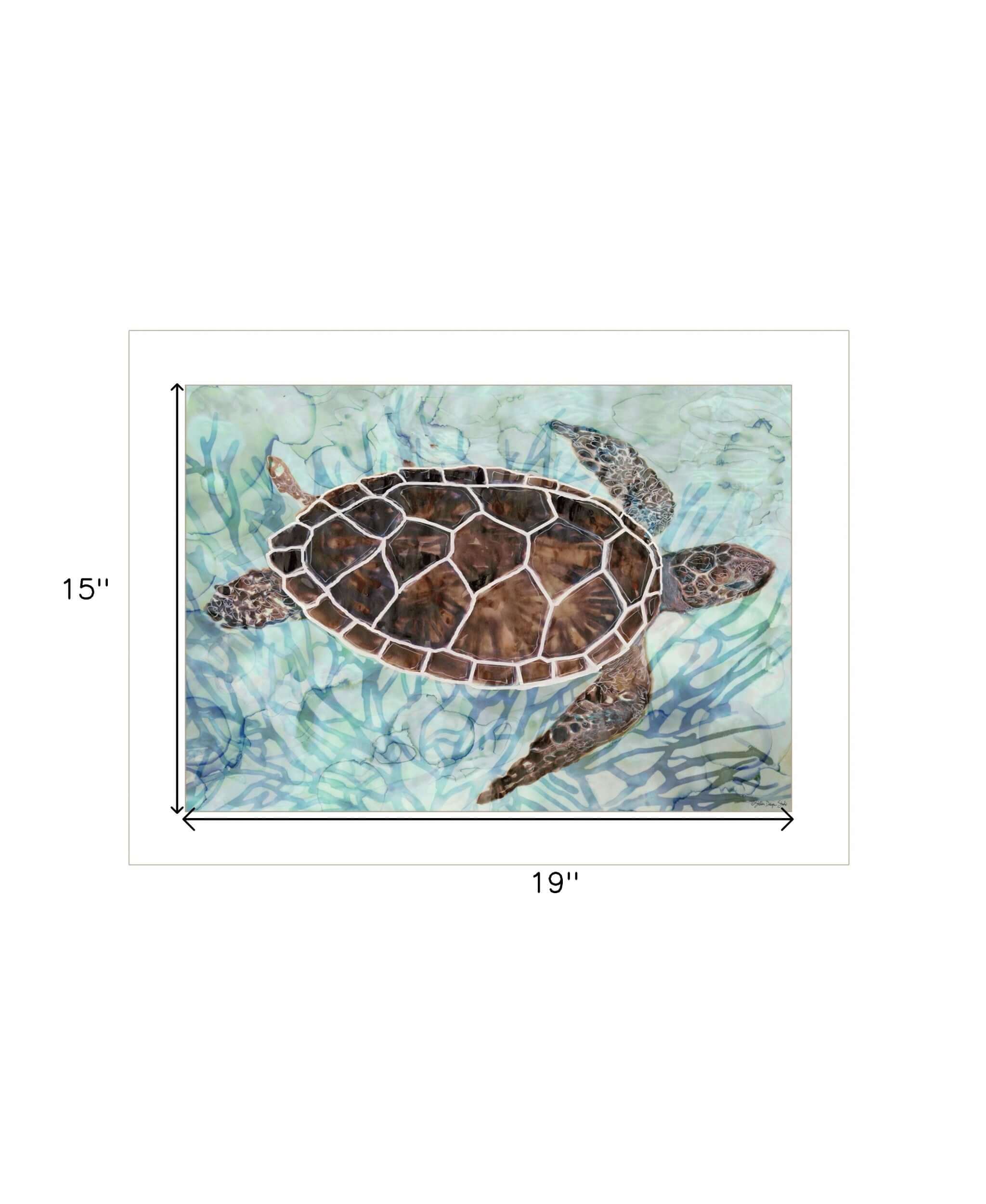 Sea Turtles Collage 1 [1] White Framed Print Wall Art