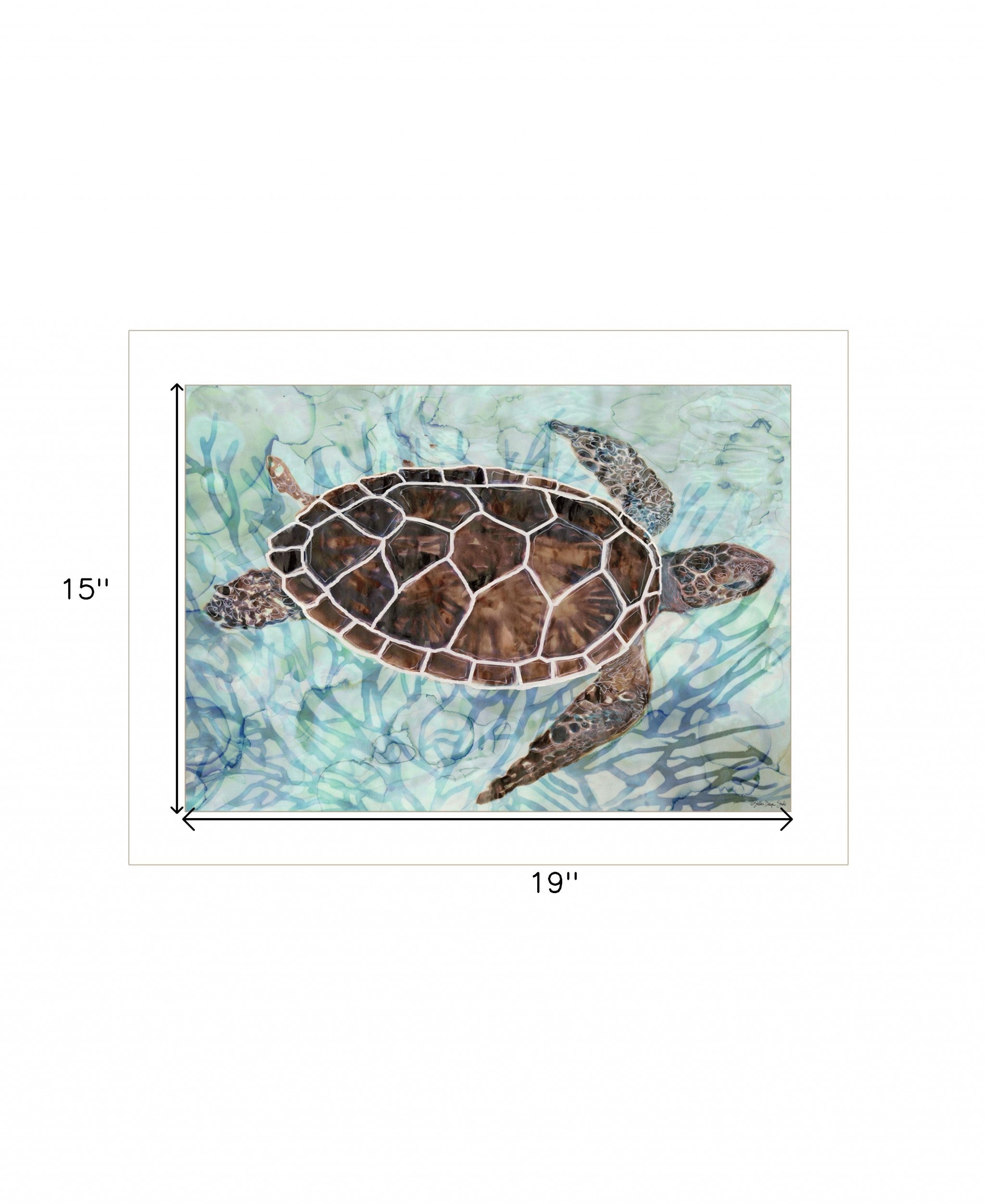 Sea Turtles Collage 1 White Framed Print Wall Art