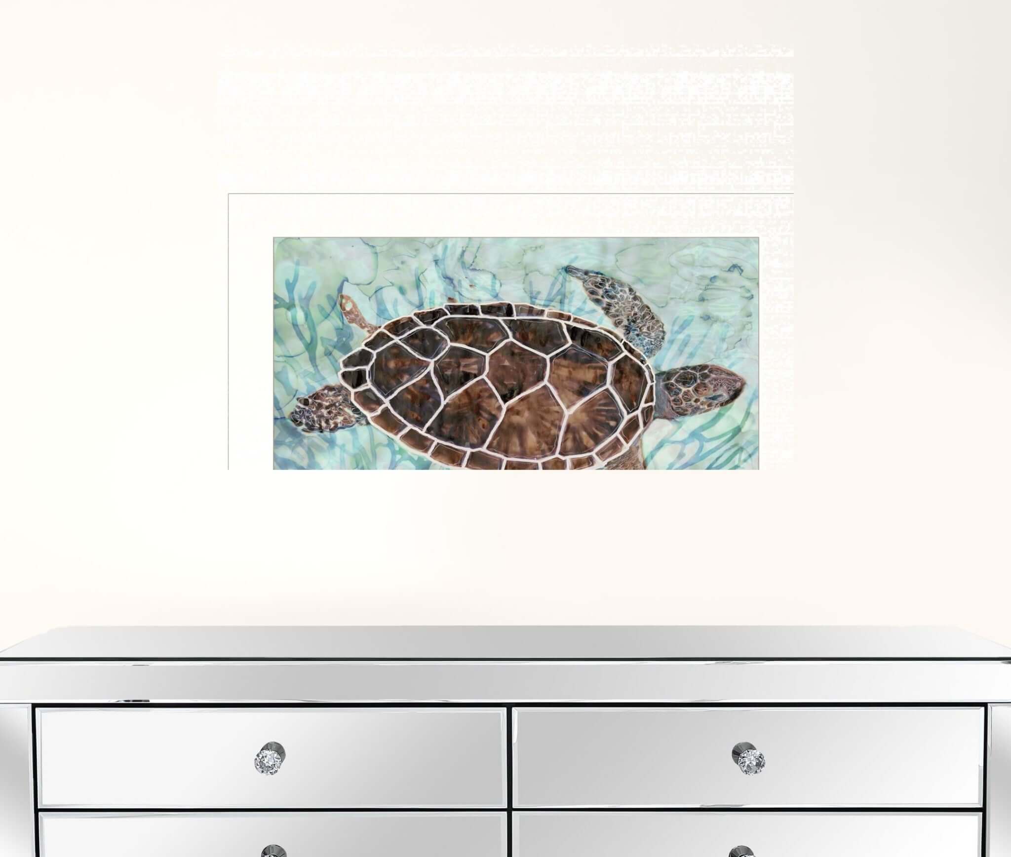 Sea Turtles Collage 1 [1] White Framed Print Wall Art