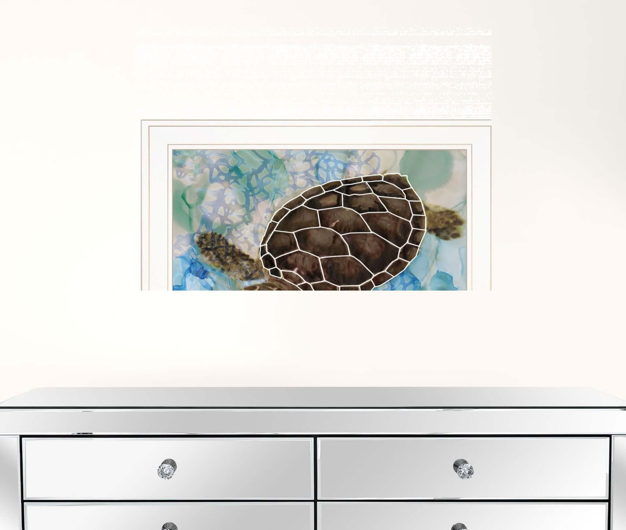 Sea Turtles Collage II 1 White Framed Print Wall Art