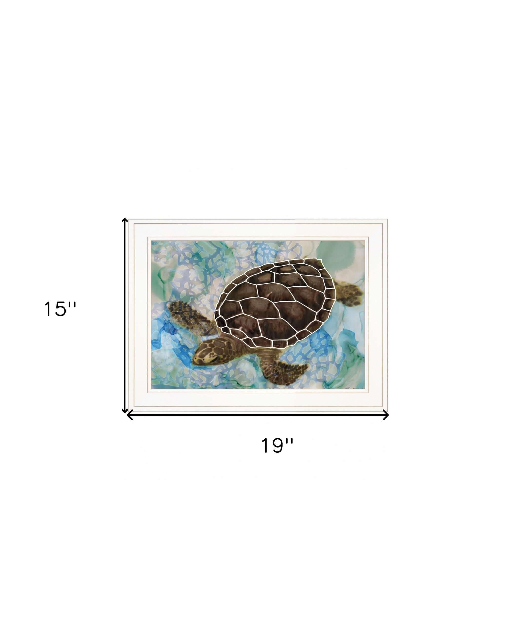 Sea Turtles Collage II 1 White Framed Print Wall Art