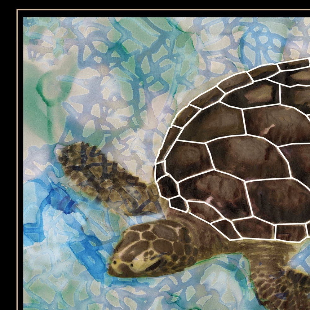 Sea Turtles Collage II 2 Black Framed Print Wall Art