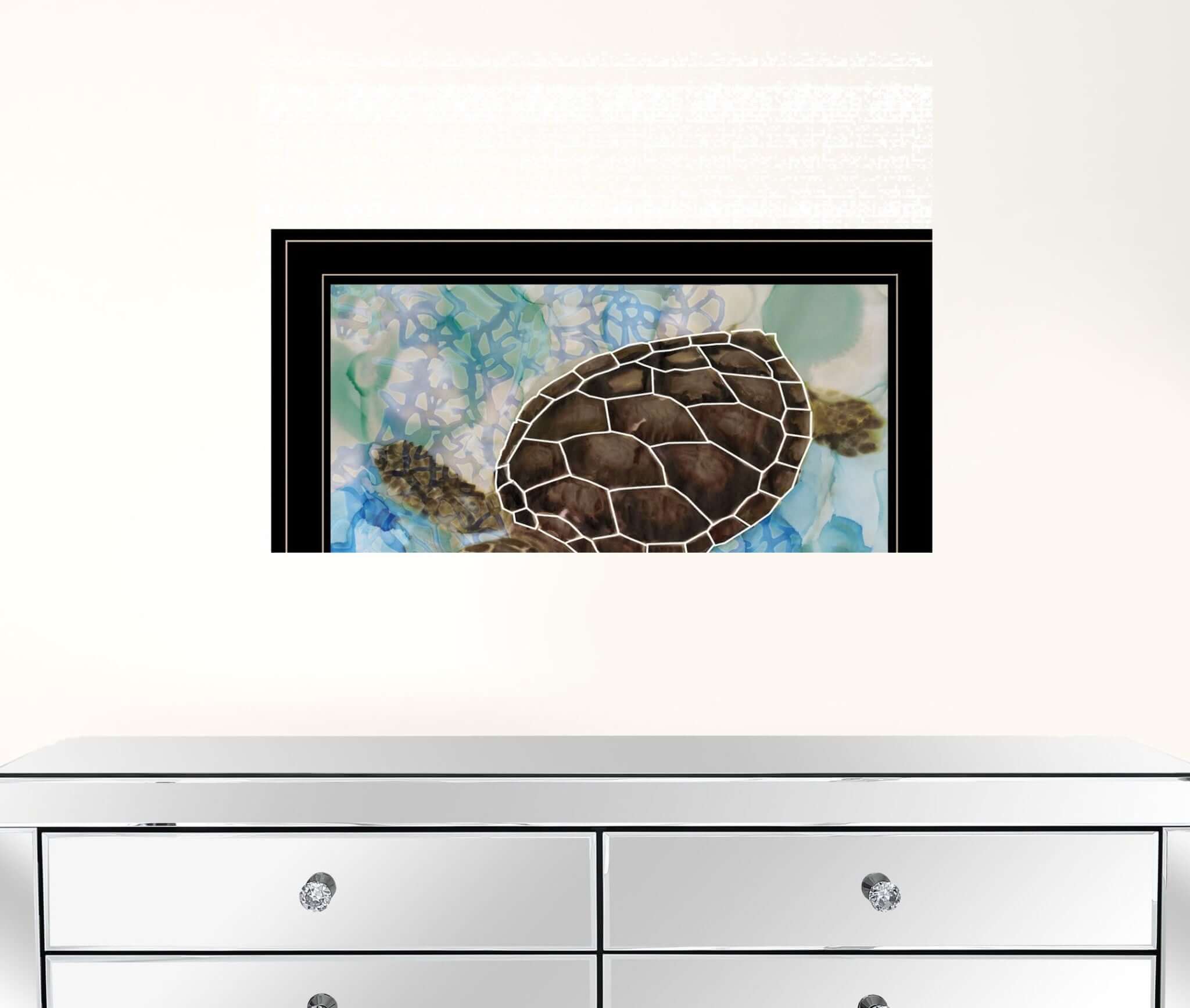 Sea Turtles Collage II 2 Black Framed Print Wall Art