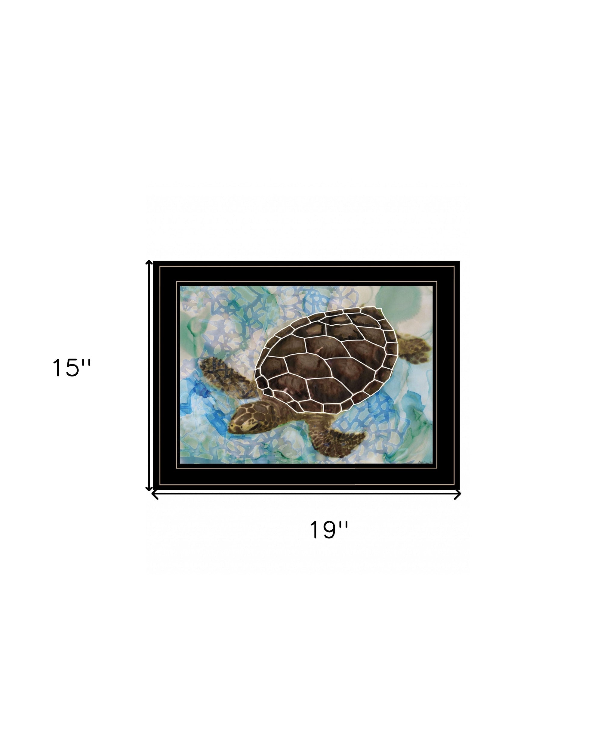 Sea Turtles Collage II 2 Black Framed Print Wall Art