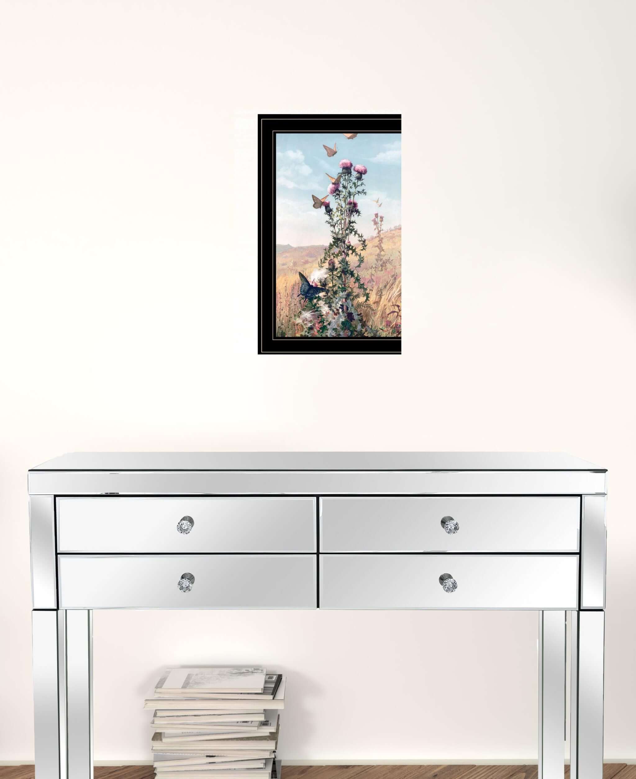 Meadow Butterflies 2 Black Framed Print Wall Art