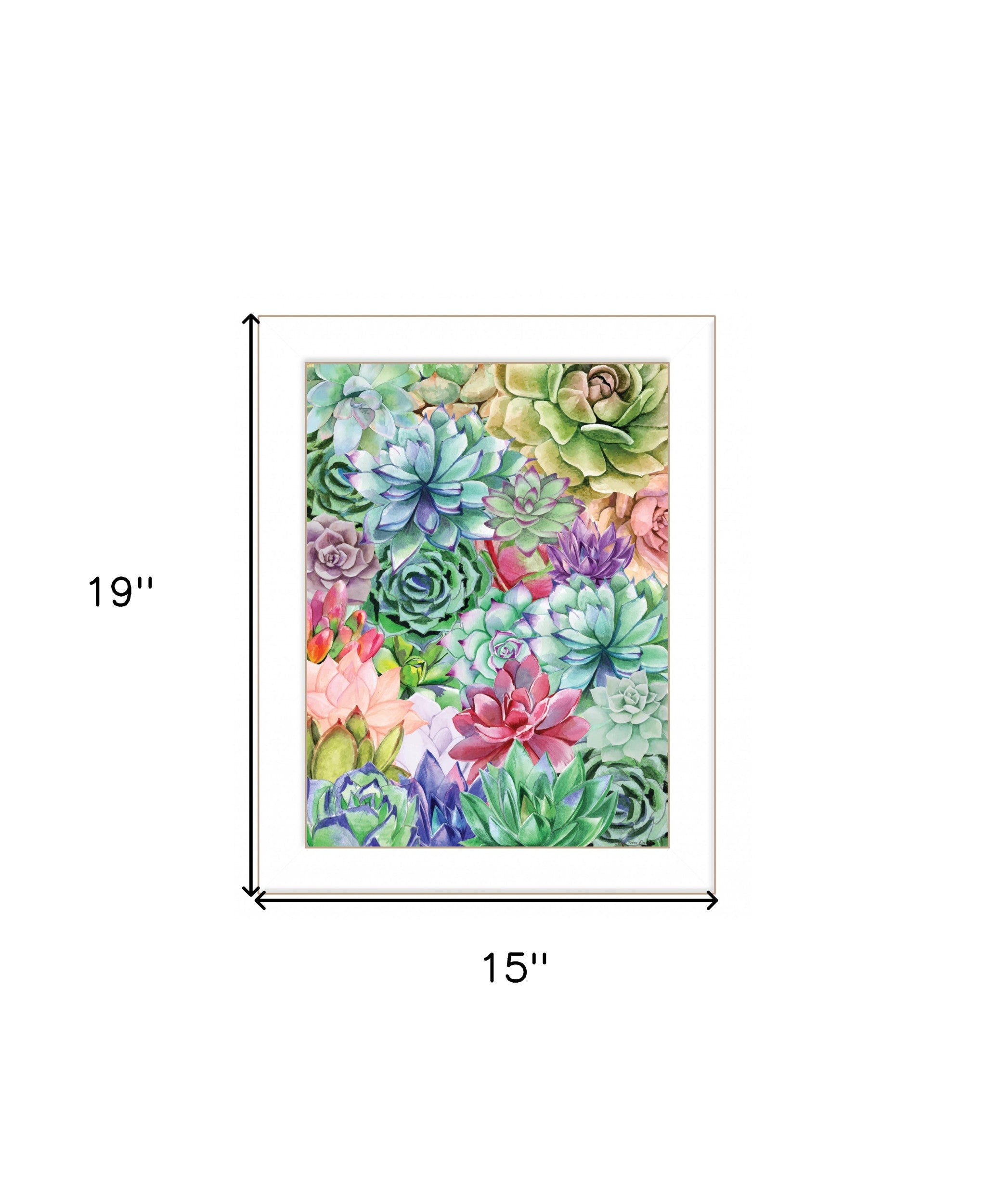 Succulents Paradise 1 White Framed Print Wall Art