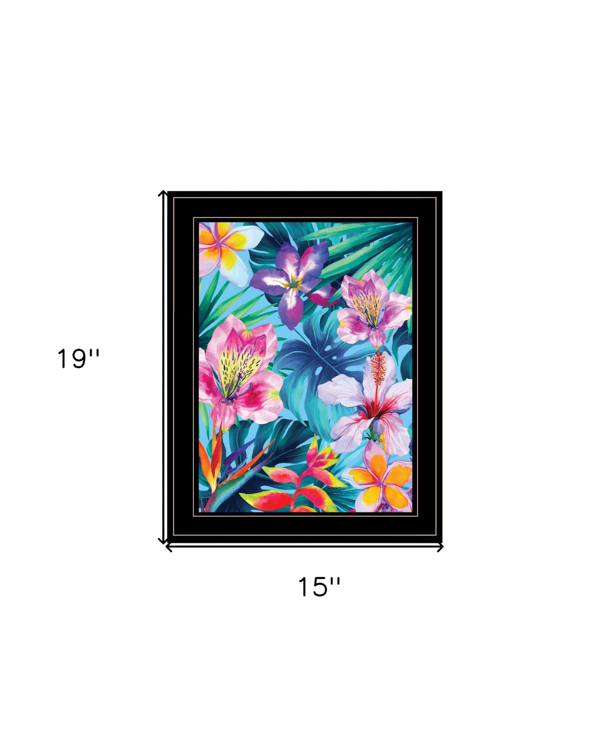 Tropical Flowers 3 Black Framed Print Wall Art