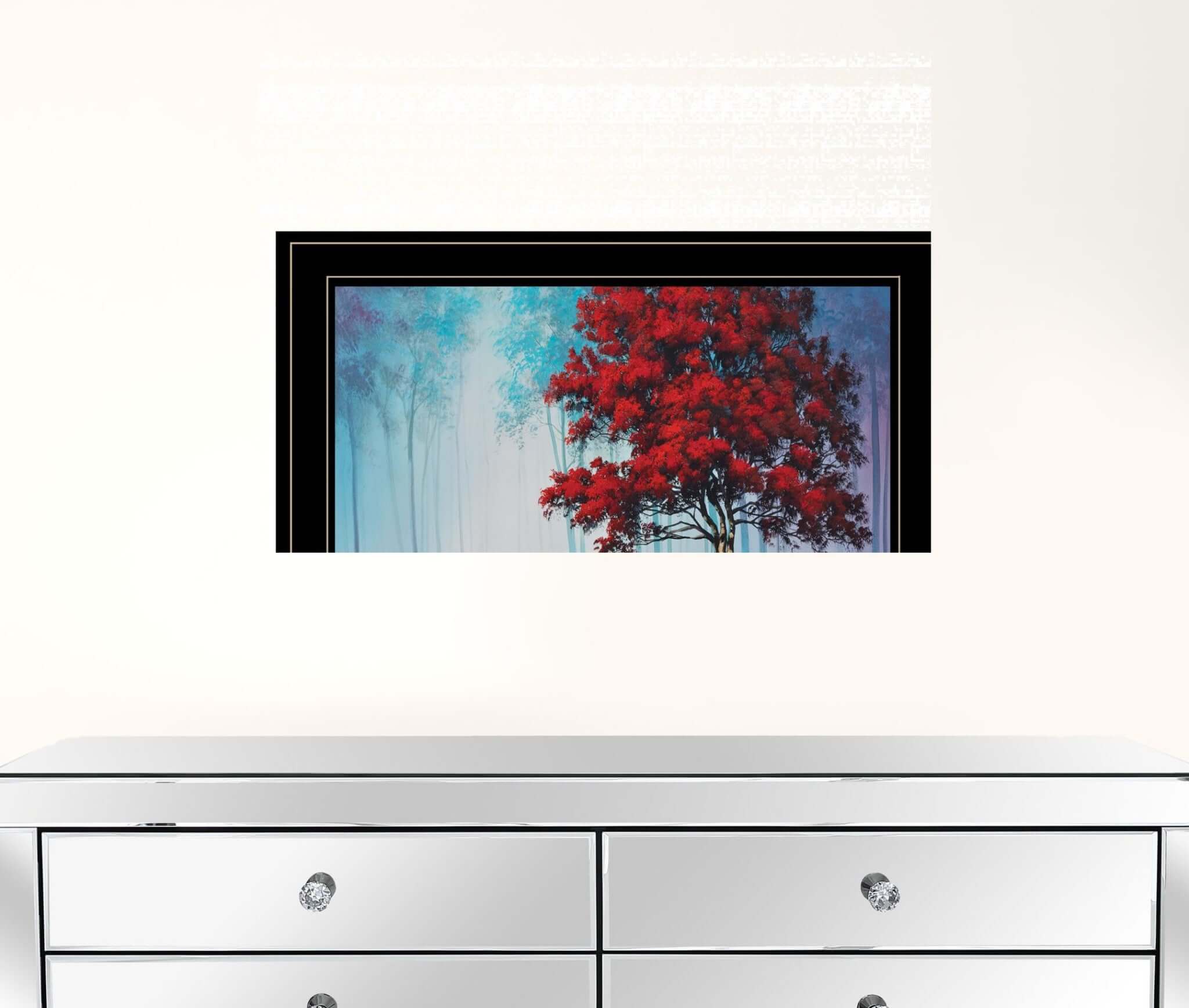 Red Tree 1 Black Framed Print Wall Art