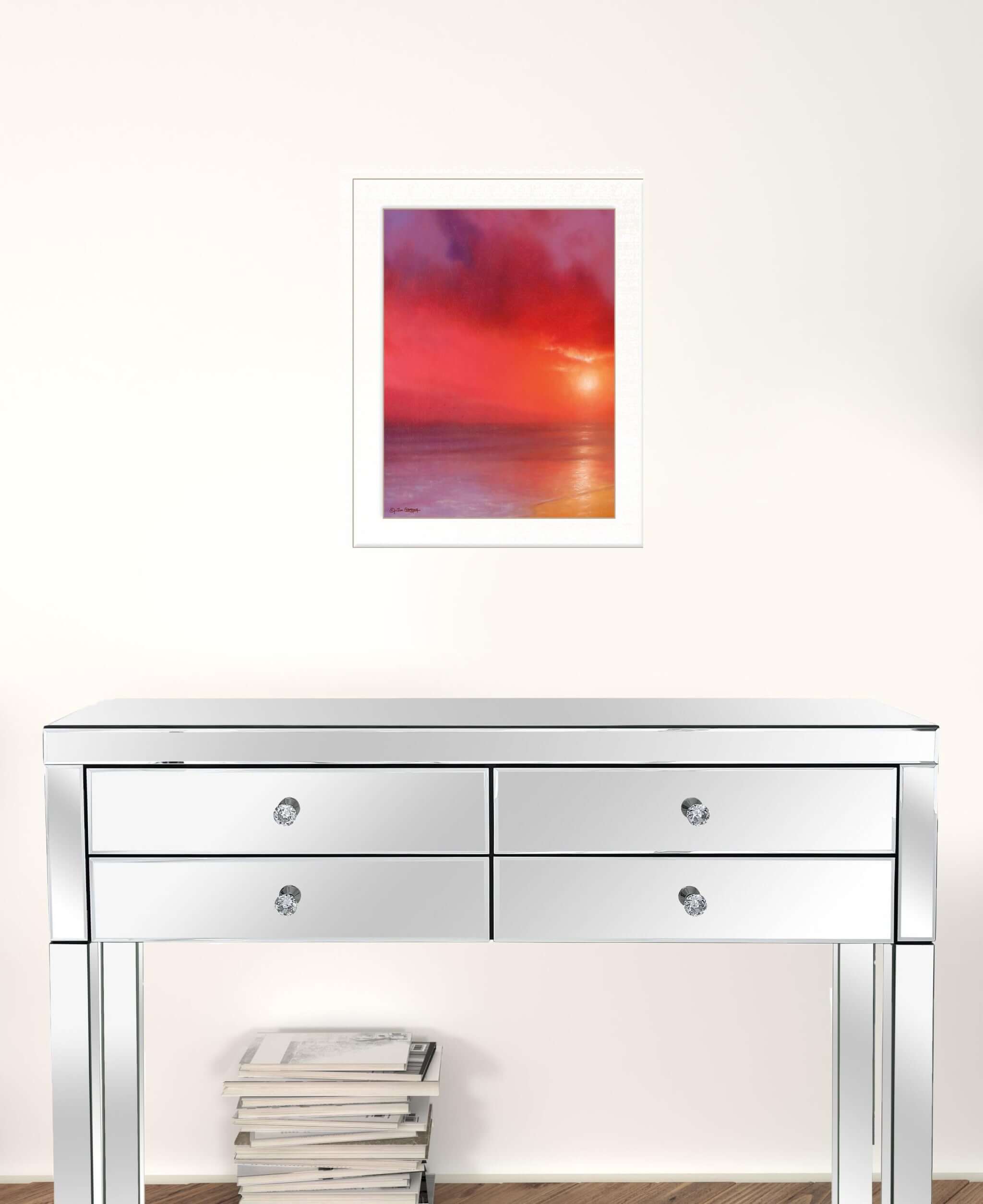 Sunset In Red 1 White Framed Print Wall Art