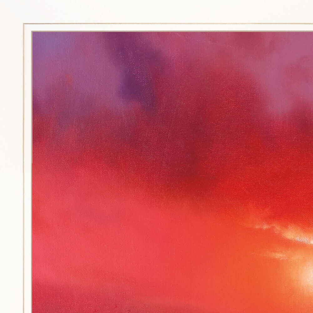 Sunset In Red 2 White Framed Print Wall Art