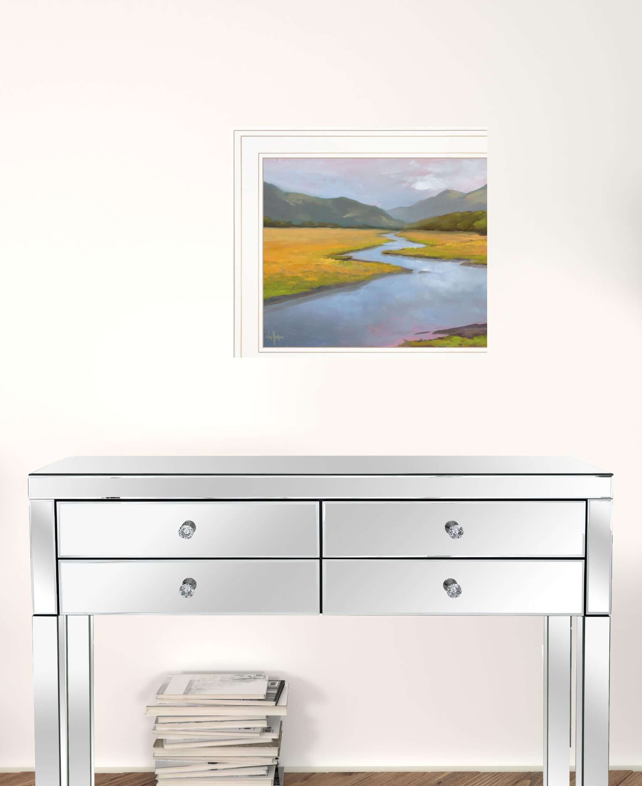 Set Of Two Serene Water 1 White Framed Print Wall Art