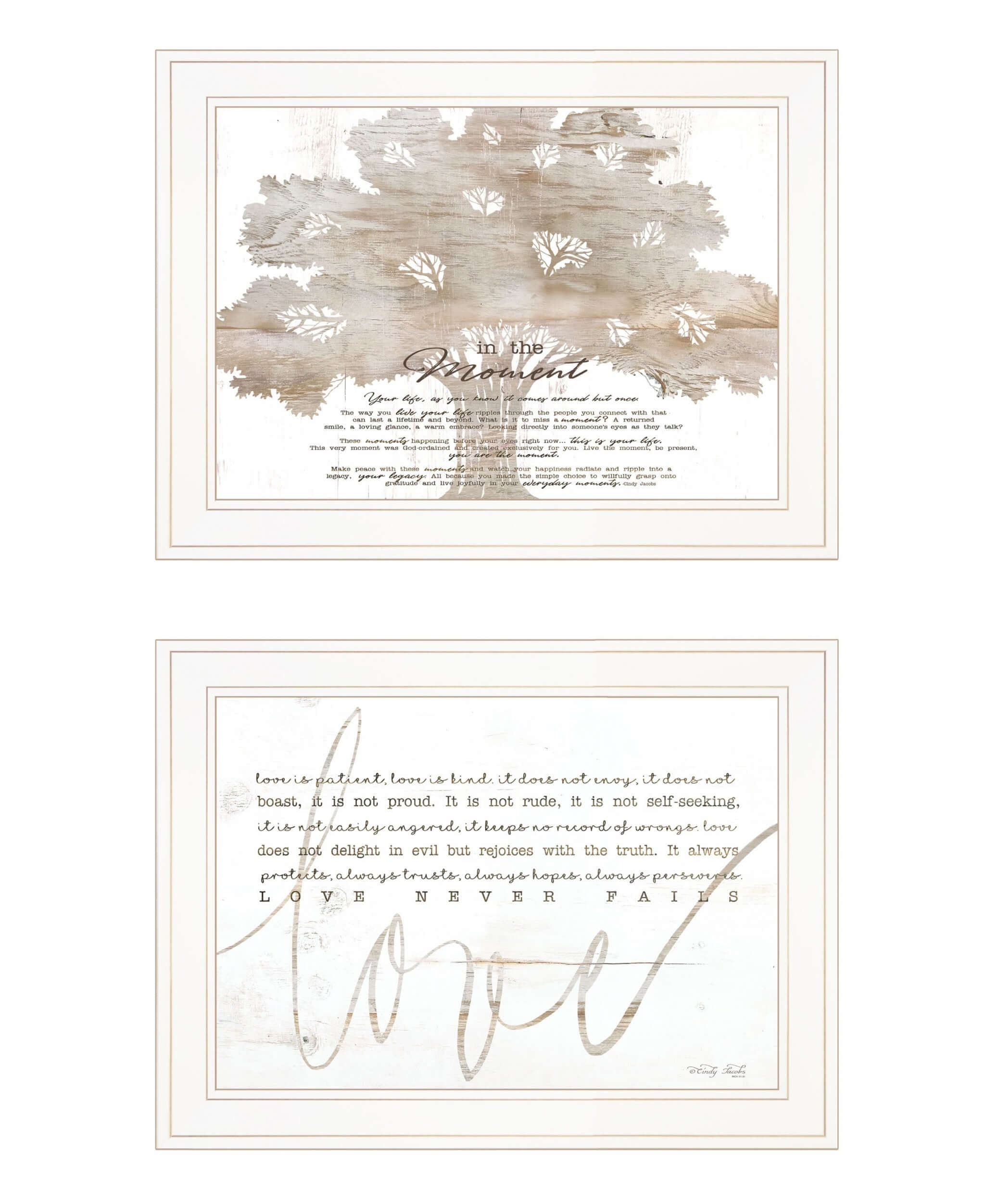 Set Of Two Love In The Moment White Framed Print Wall Art