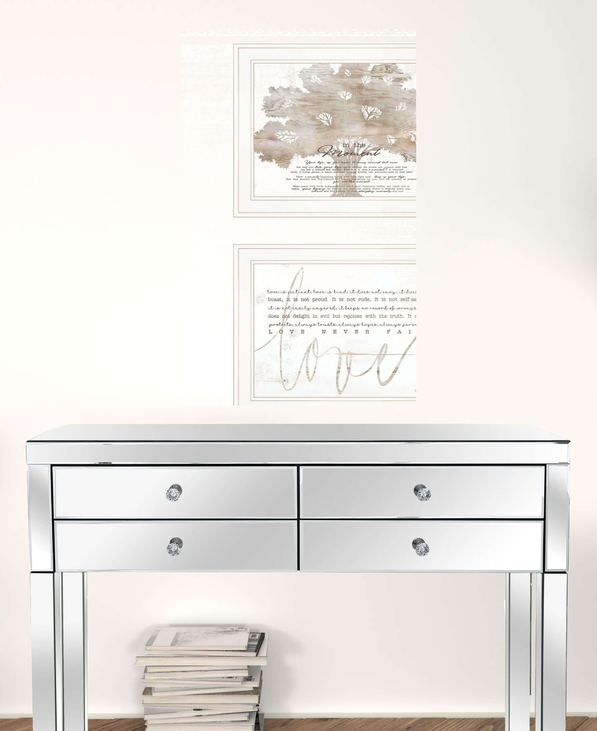 Set Of Two Love In The Moment White Framed Print Wall Art