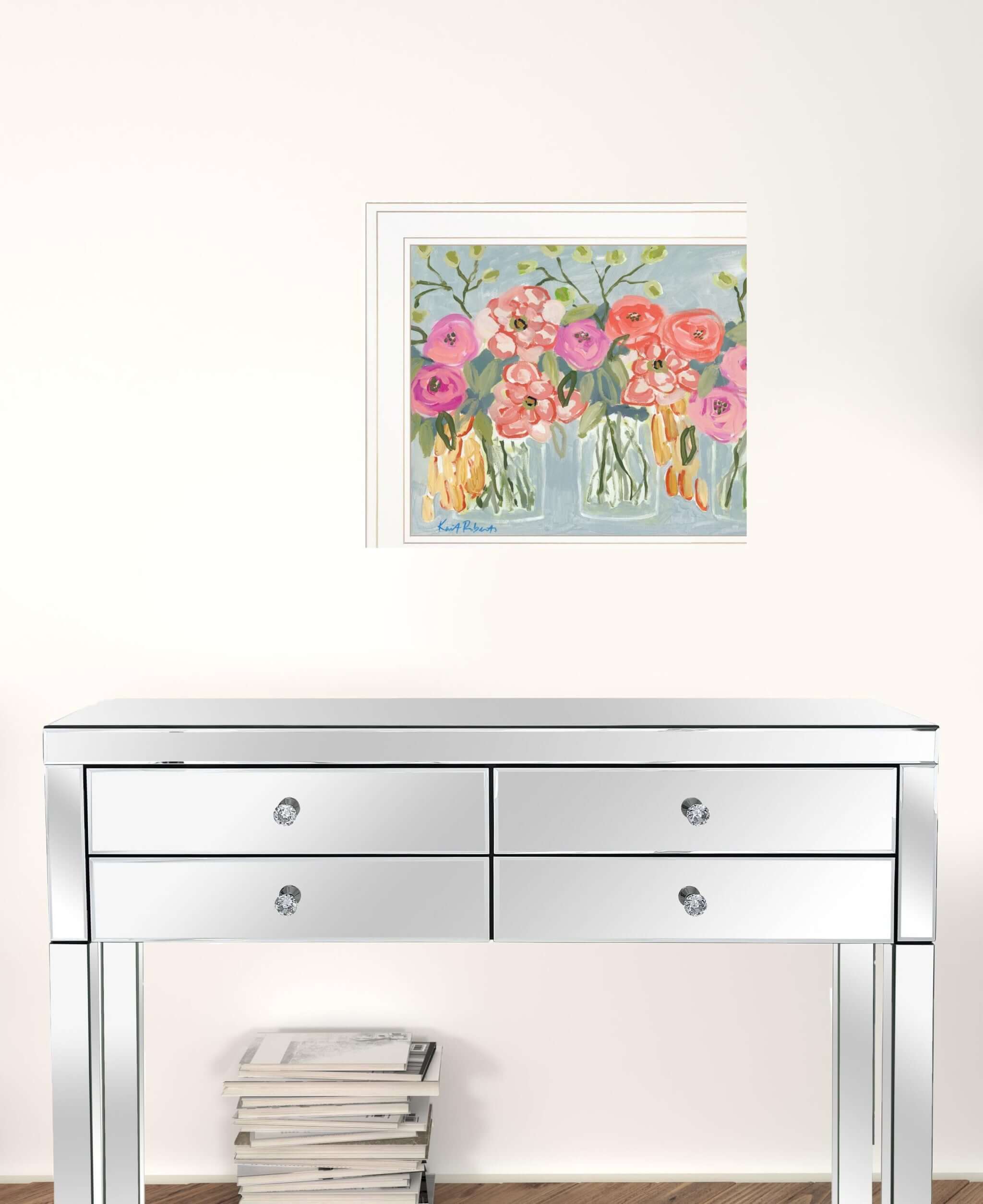 Set Of Two Garden Flowers II 2 White Framed Print Wall Art