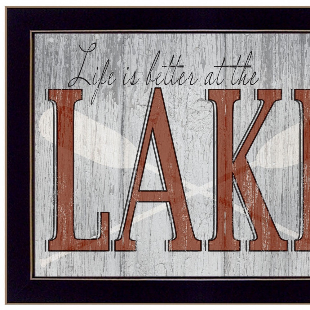 Set Of Two Lake Life is Better 3 Black Framed Print Wall Art