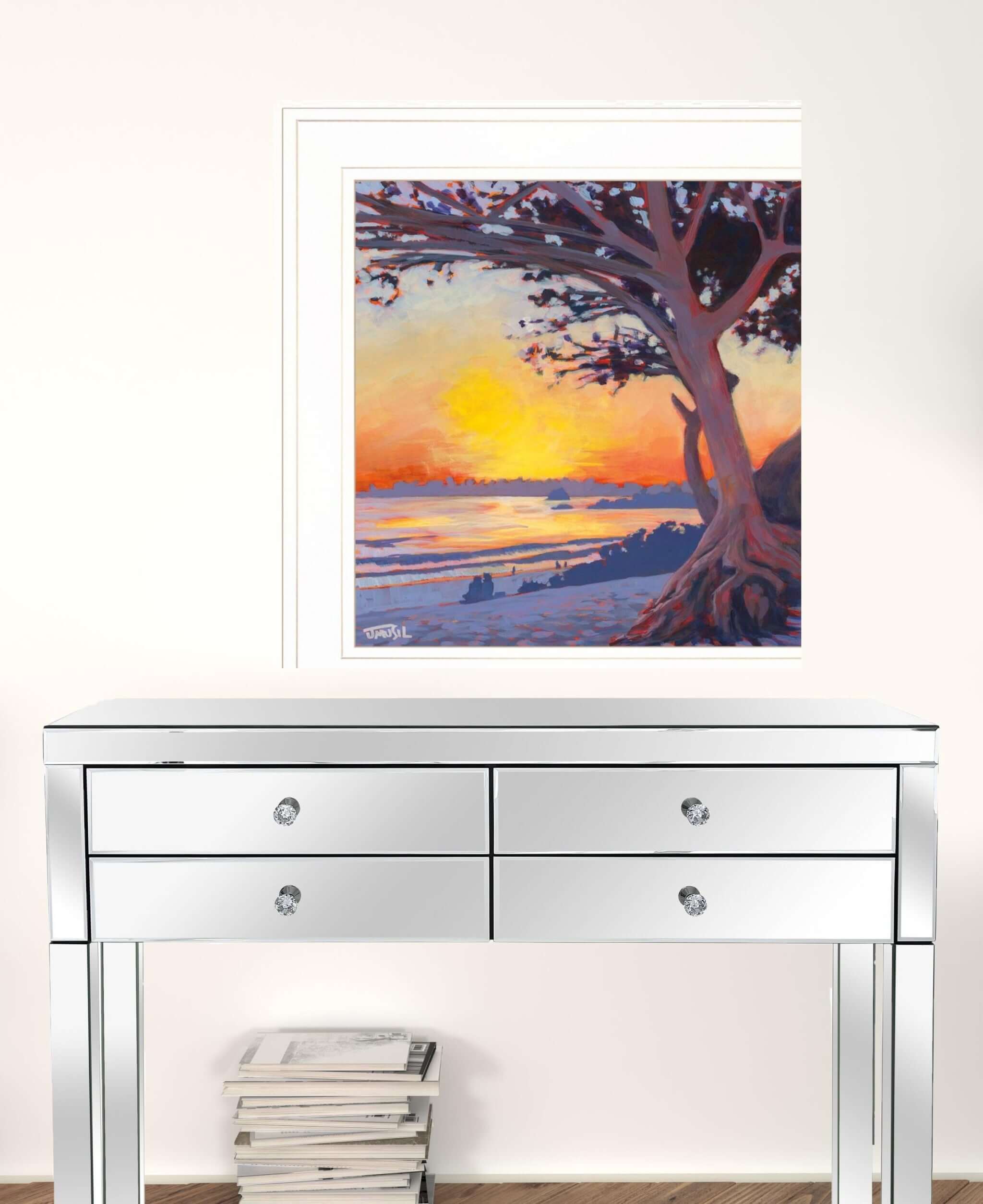 Set Of Two Carmel Beach And Lighthouse 1 White Framed Print Wall Art