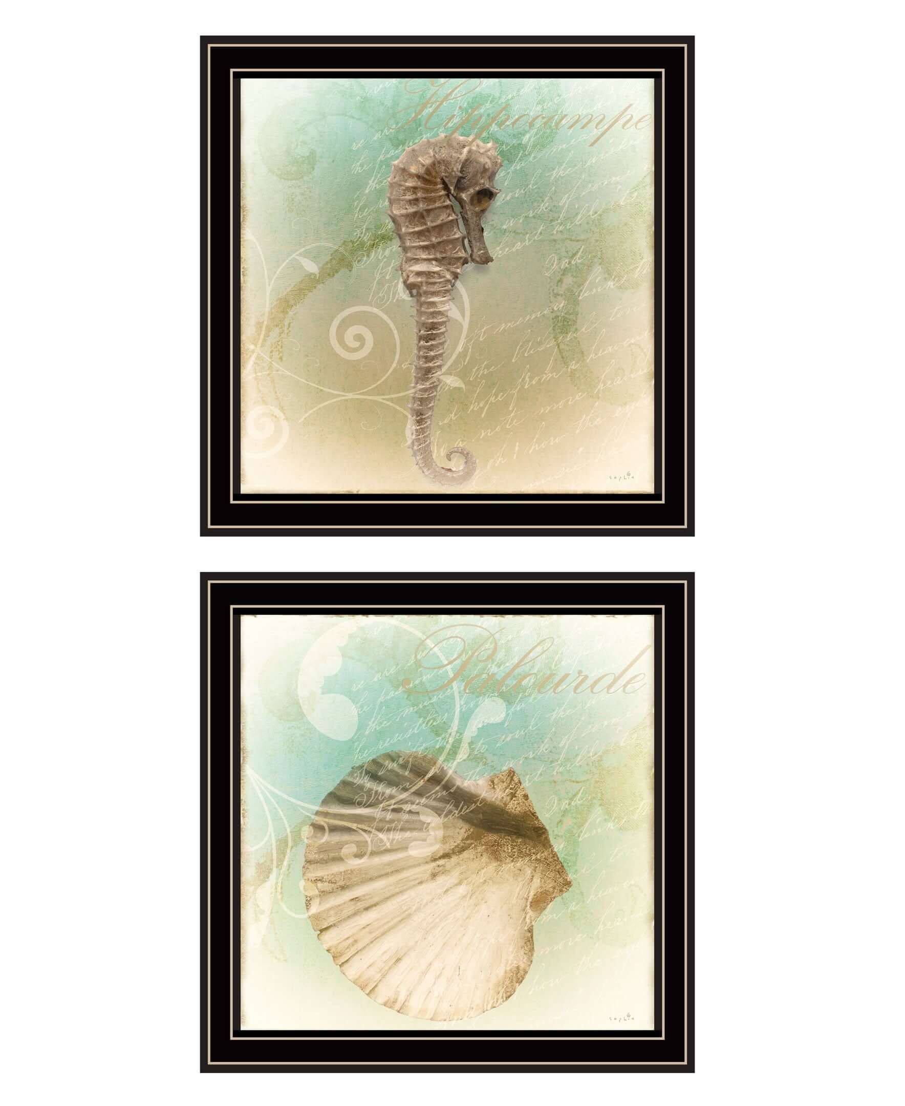 Set Of Two The Sea III And Sea IV 1 Black Framed Print Wall Art